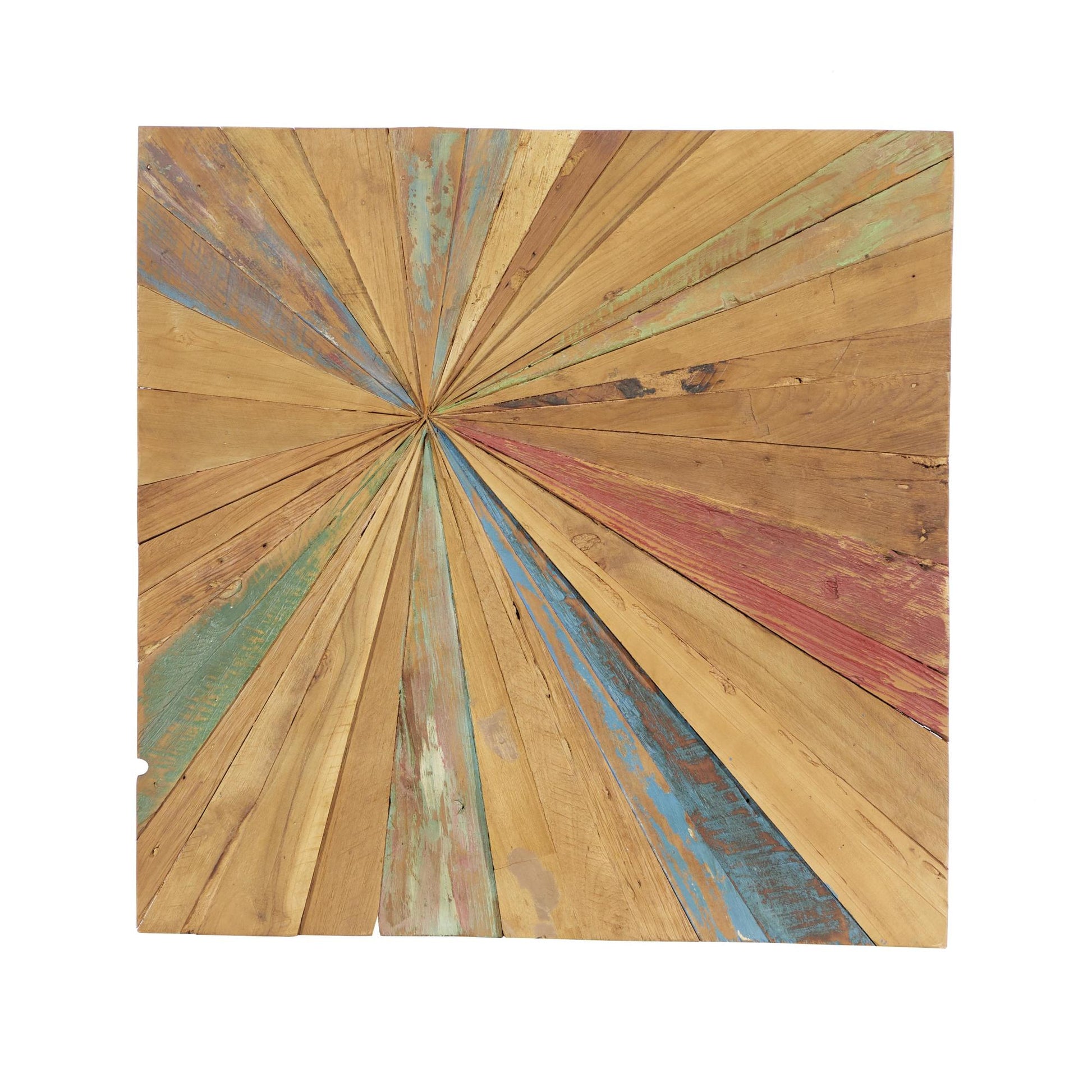 Starburst Brown Teak Wood Handmade Radial Home Wall Decor