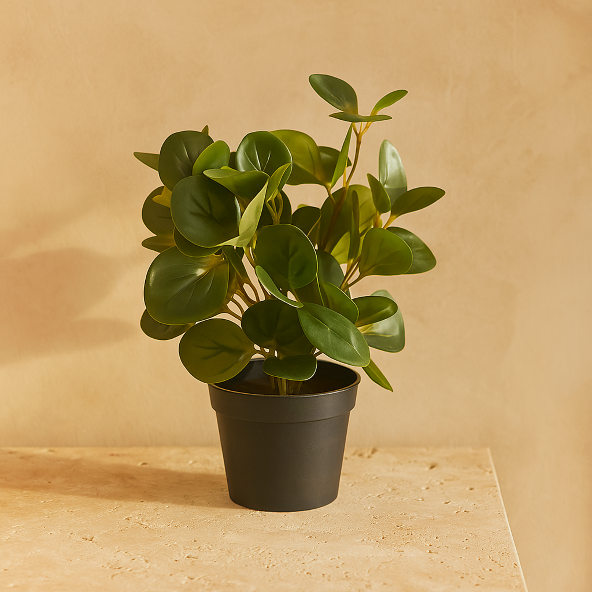 Eucalyptus Green Faux Foliage Indoor Outdoor Artificial Plant with Realistic Leaves and Black Round Pot