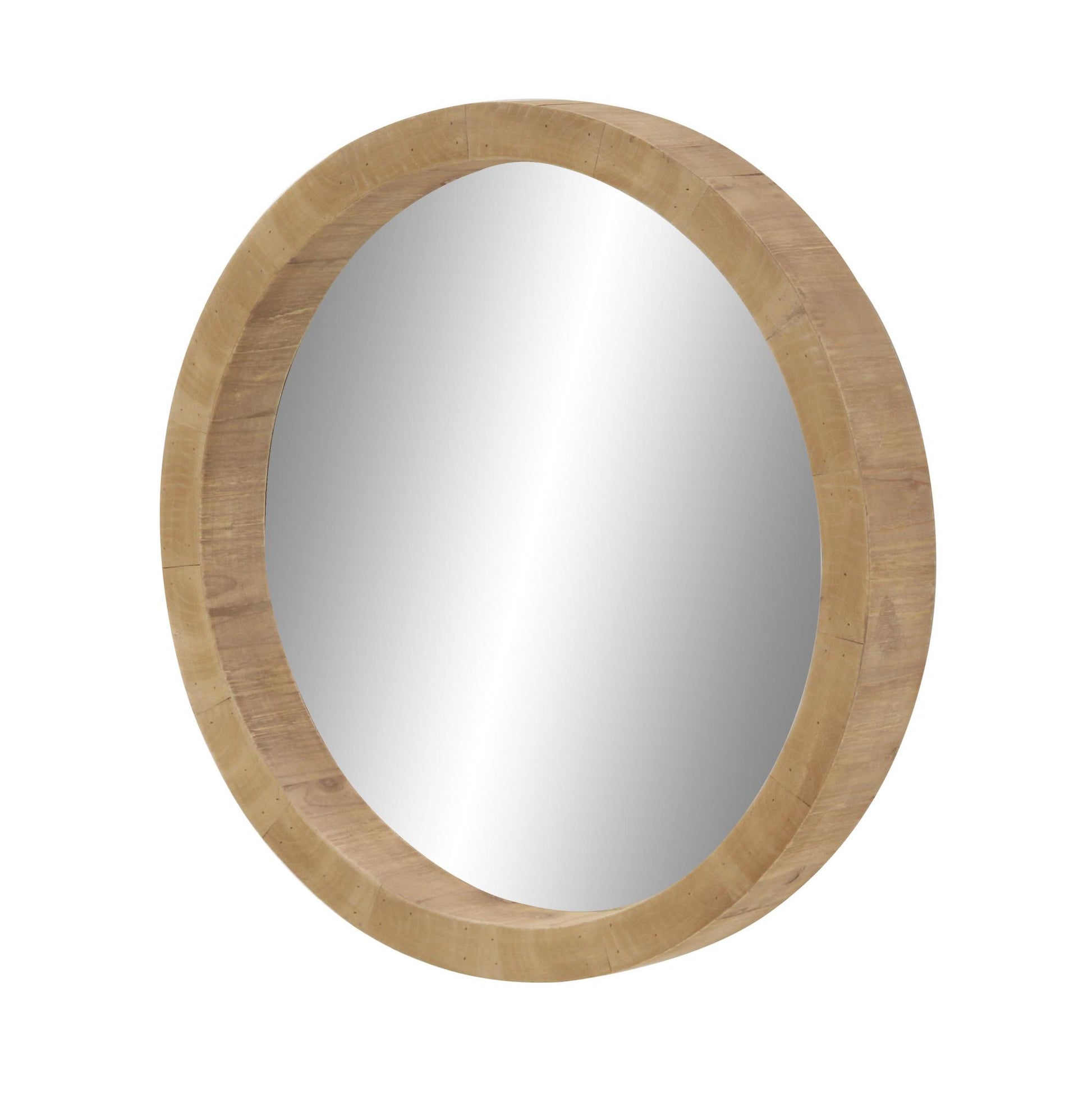 Brown Wood Room Wall Mirror with Natural Wood Grains