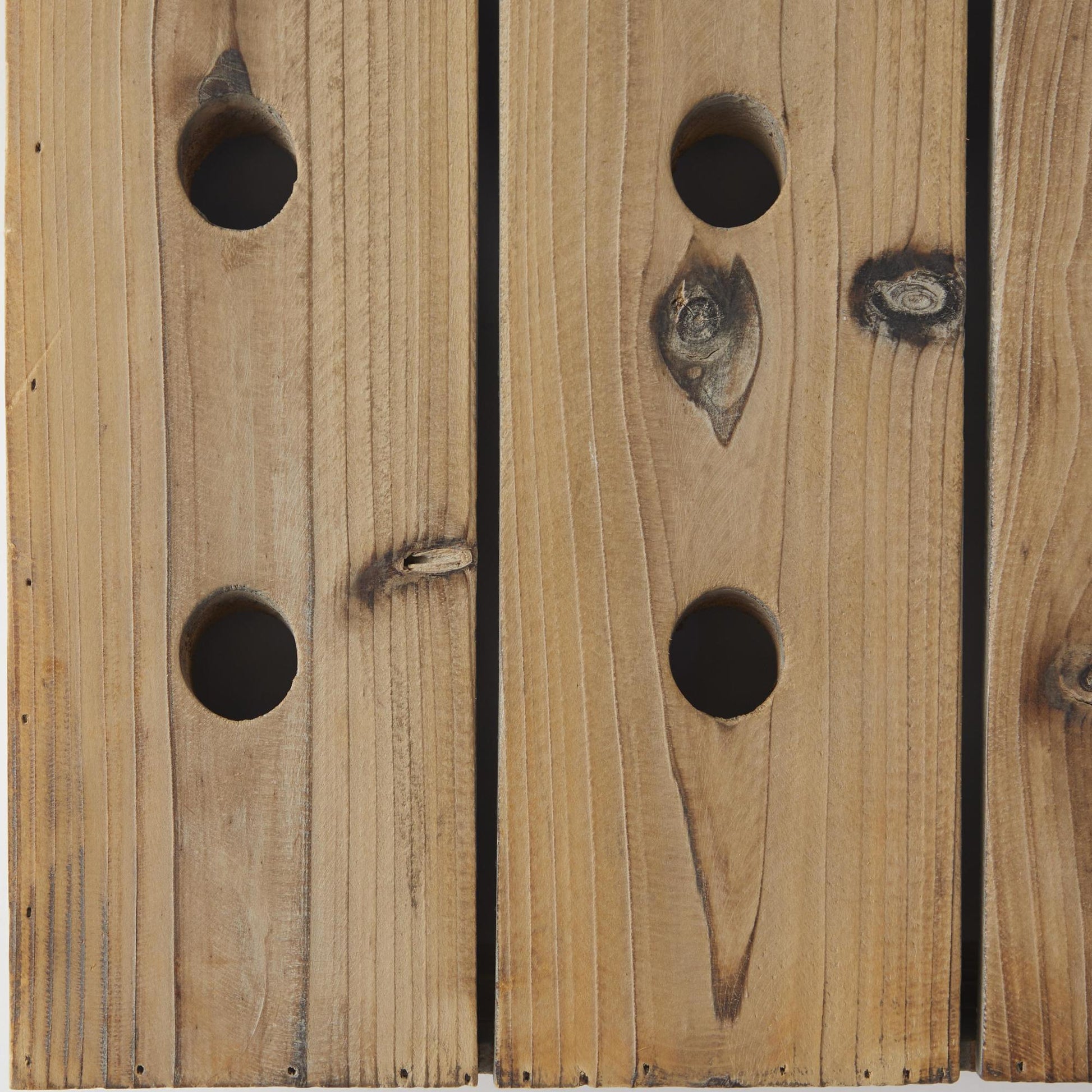 Brown Wood Tall 40 Hole Display Wall Wine Rack