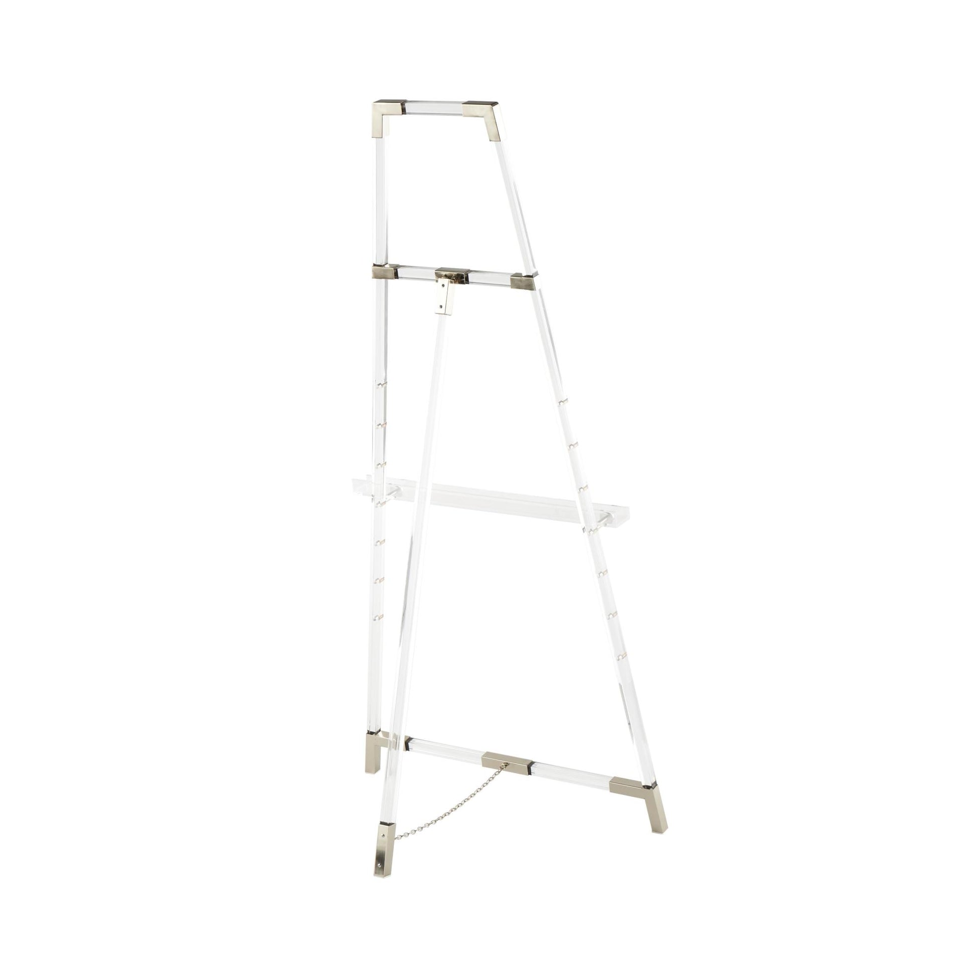 Acrylic Plastic Adjustable 7 Tier Display Easel with Gold Accents and Chain Support 24" x 20" x 57"