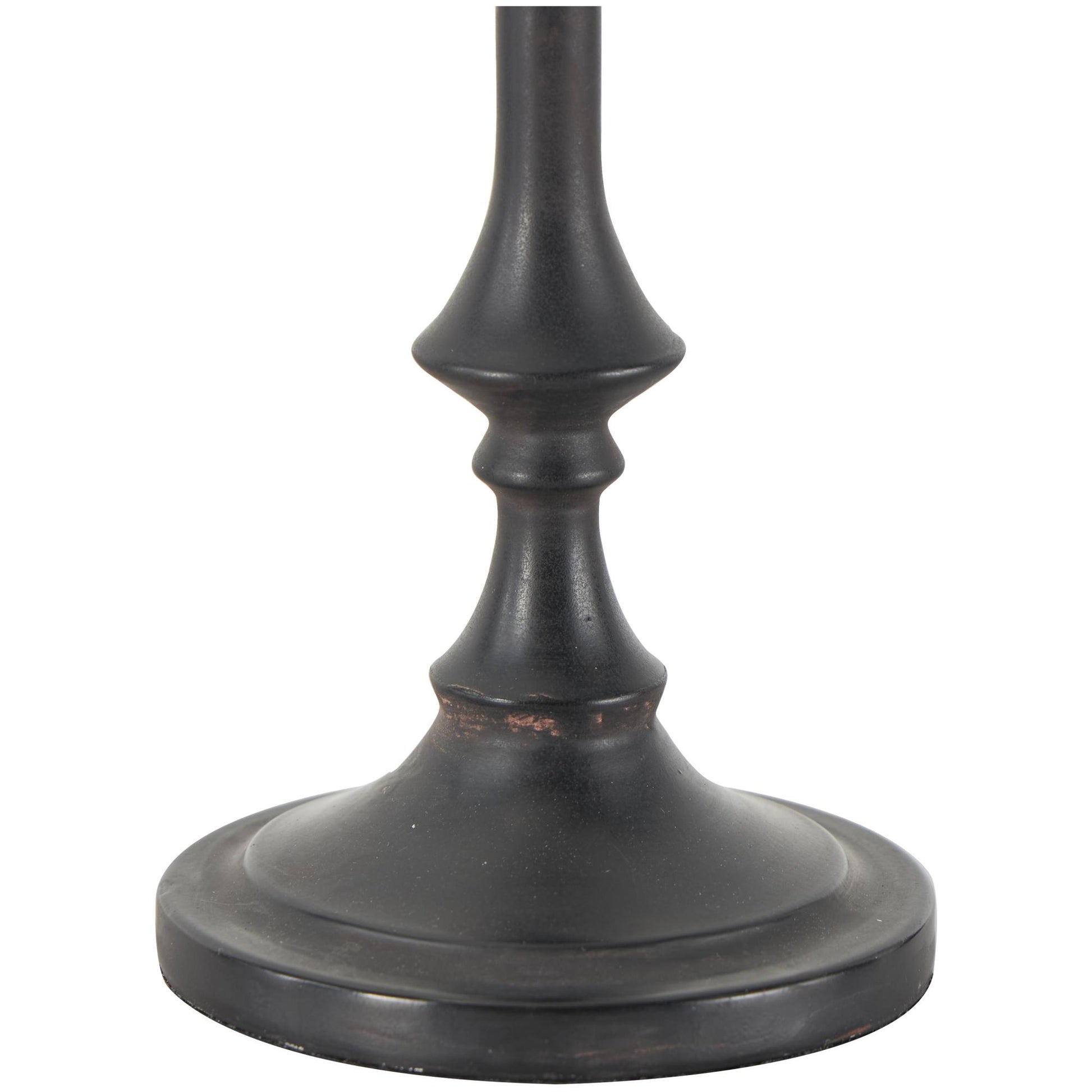 Black Metal Turned Style Decorative Candle Holder with Tapered Bases