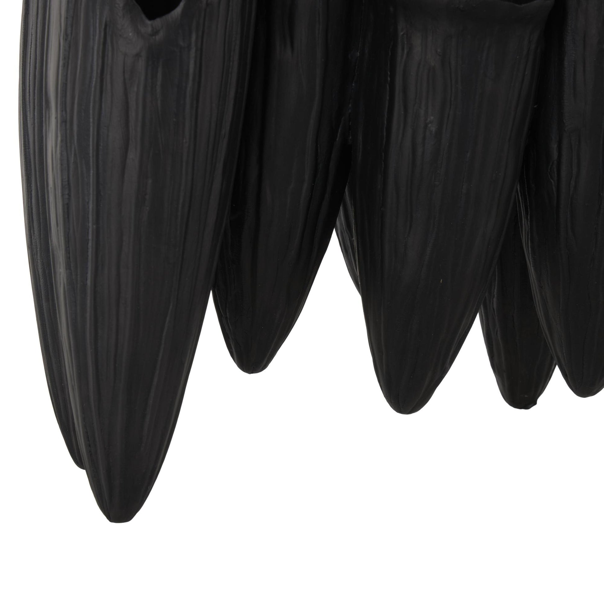 Abstract Ceramic Floral Inspired Decorative Vase with Linear Grooves and 10 Openings