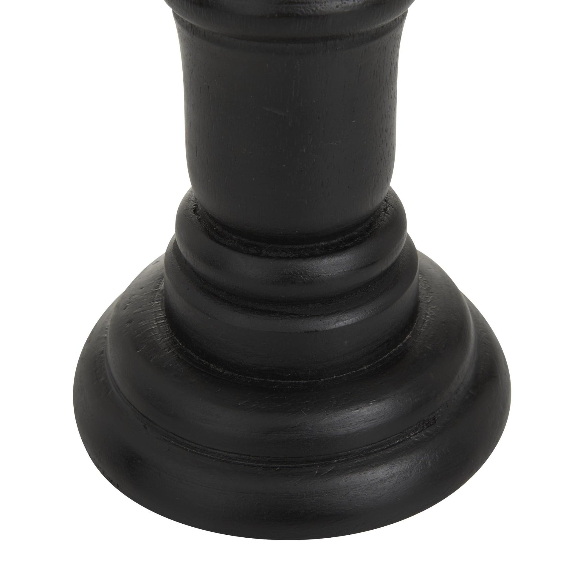 Set of 3 Mango Wood Turned Style Pillar Decorative Candle Holder