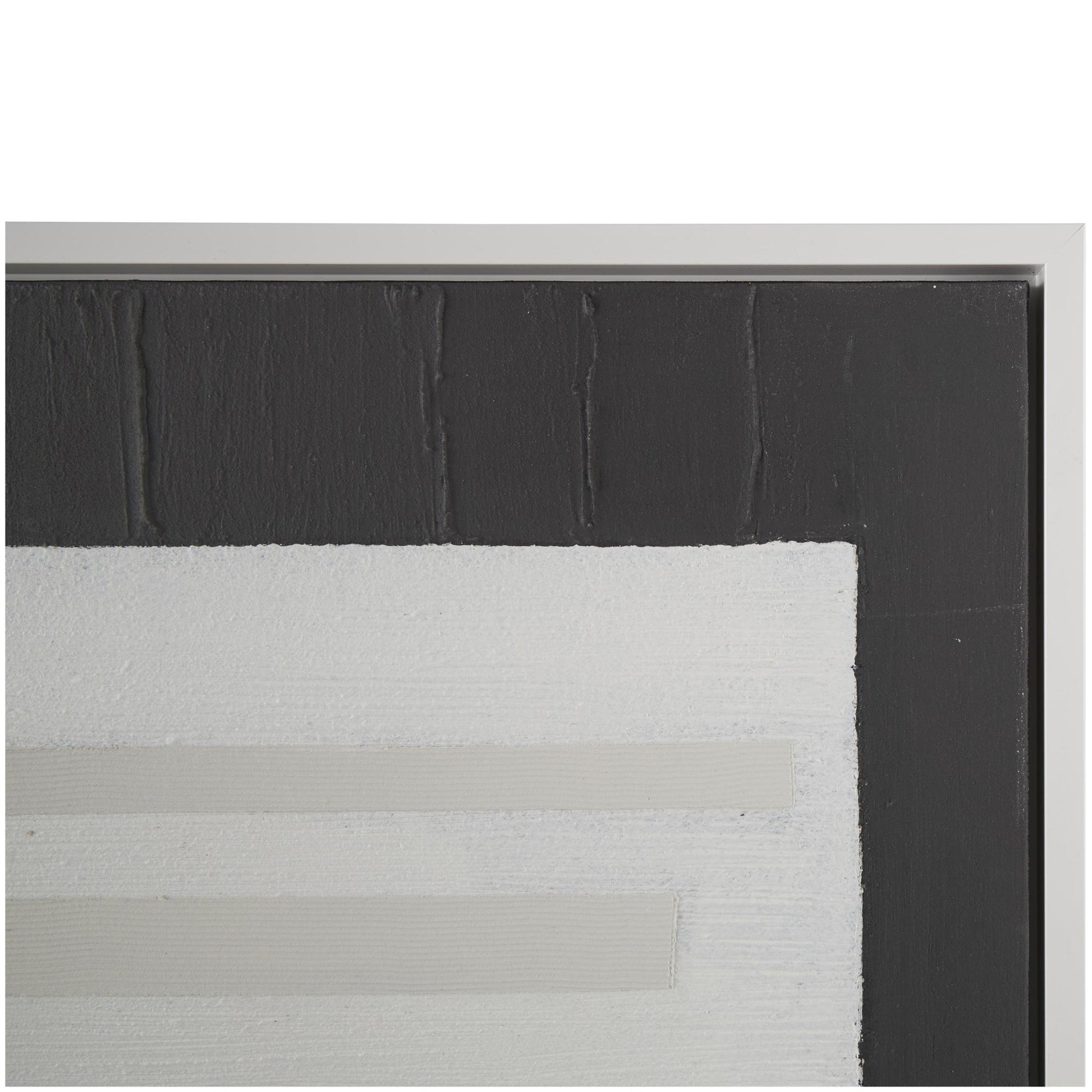 Geometric Canvas Textured Living Room Framed Wall Art with Various Shapes and White Accents