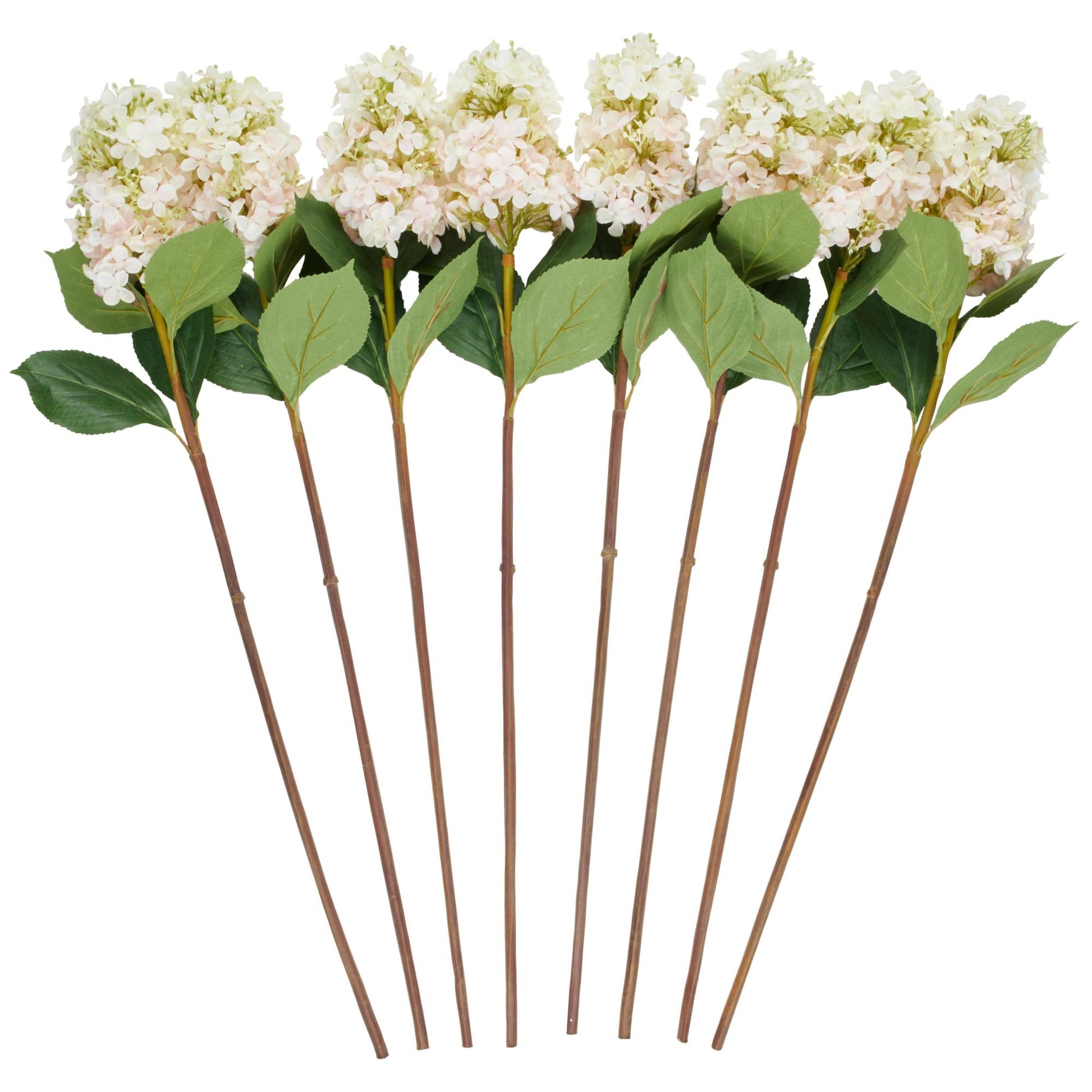 Set of 8 Hydrangea Faux Foliage Tall Indoor Outdoor Artificial Flower Stem