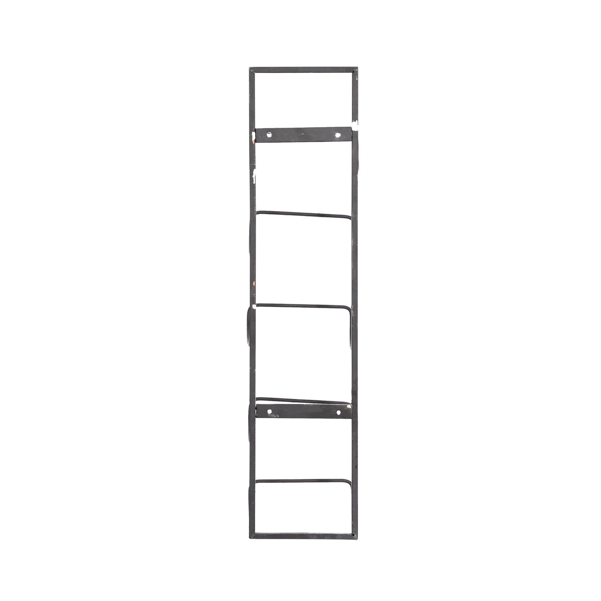 Black Metal 5 Bottle Display Wall Wine Rack