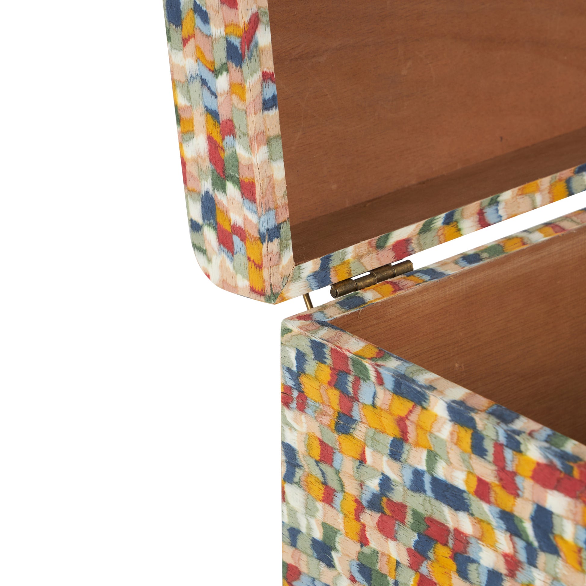 Set of 2 Fabric Handmade Storage Decorative Box with Bronze Latches