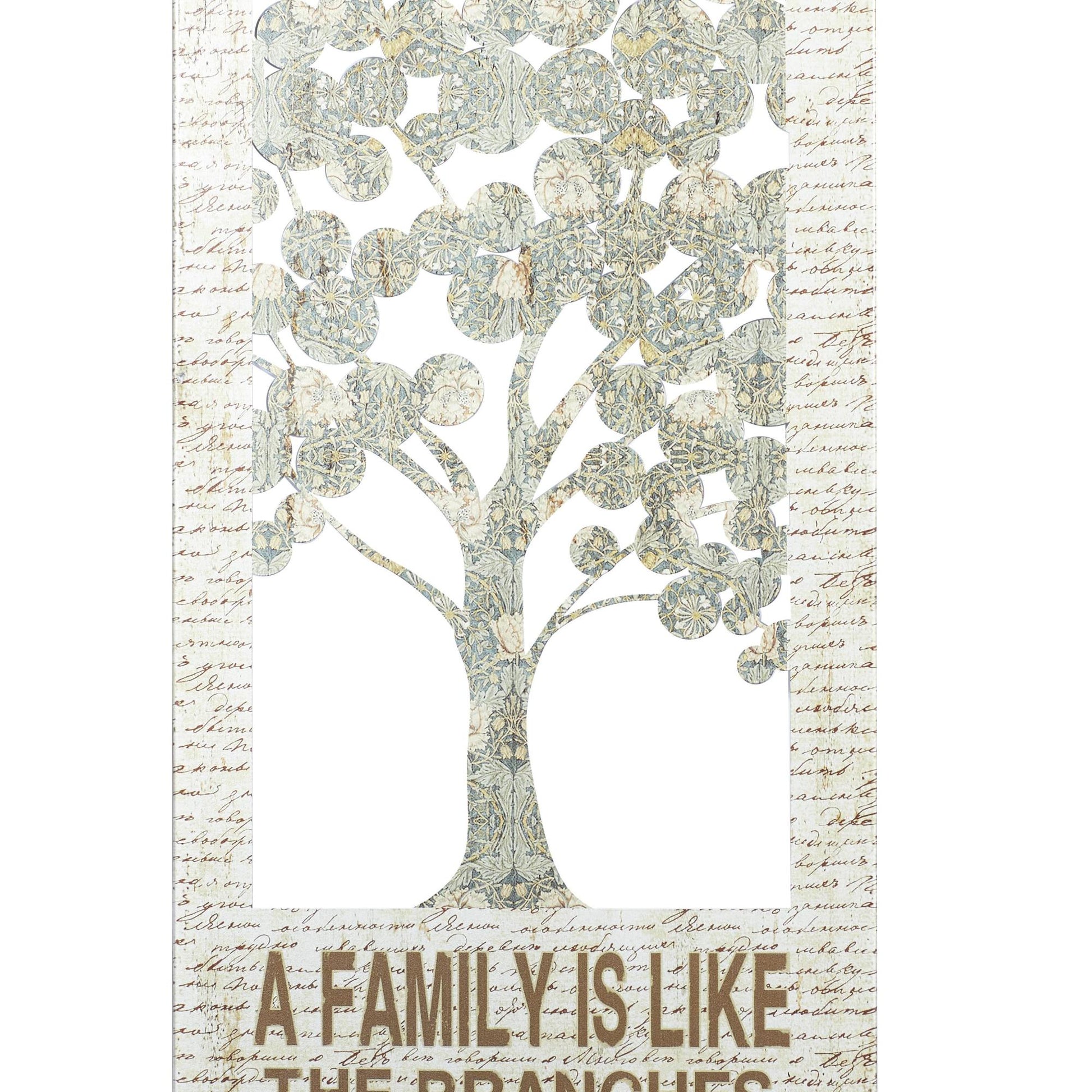 Sign Beige Metal Tree Home Wall Decor