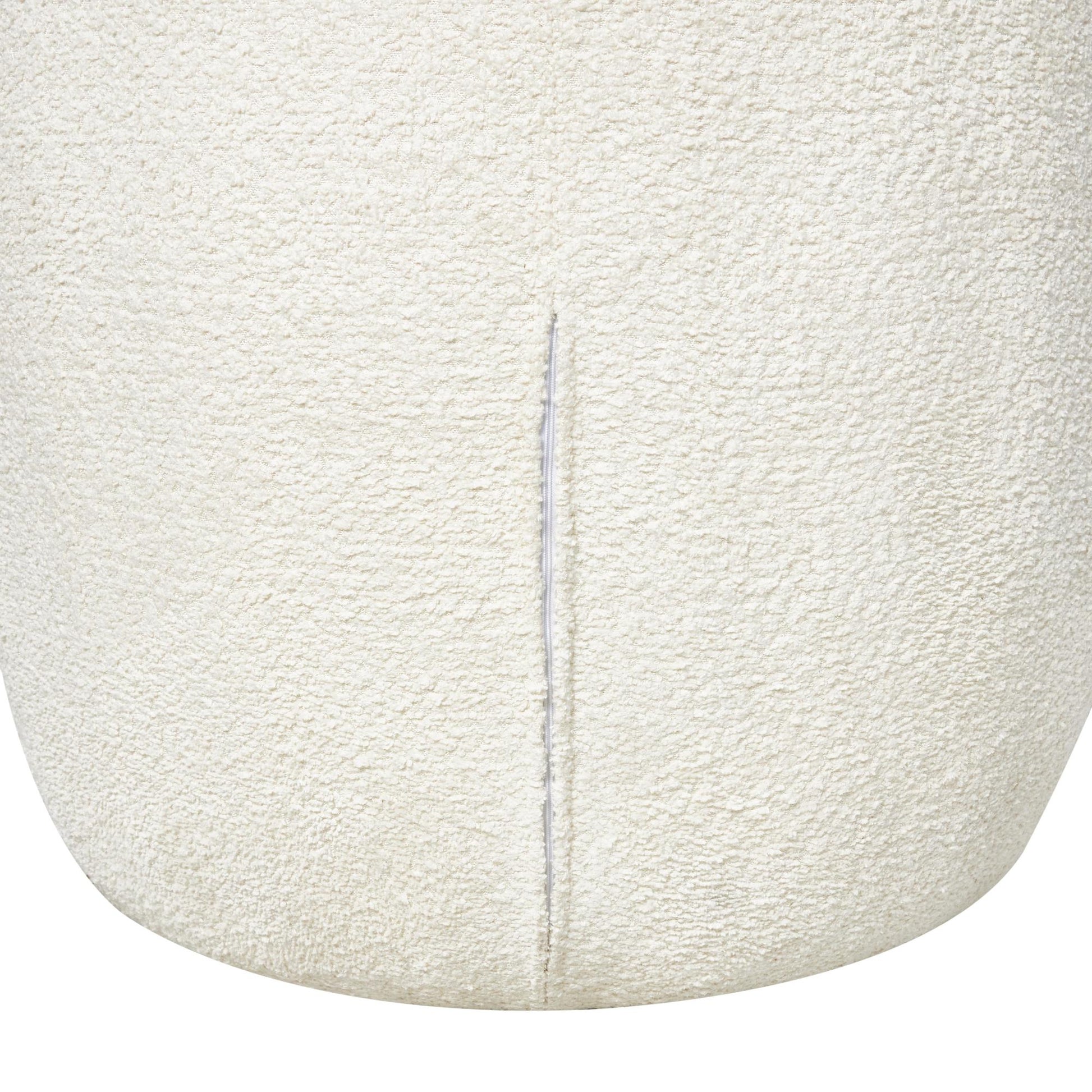 White Polyester Rounded Barrel Living Room Accent Chair