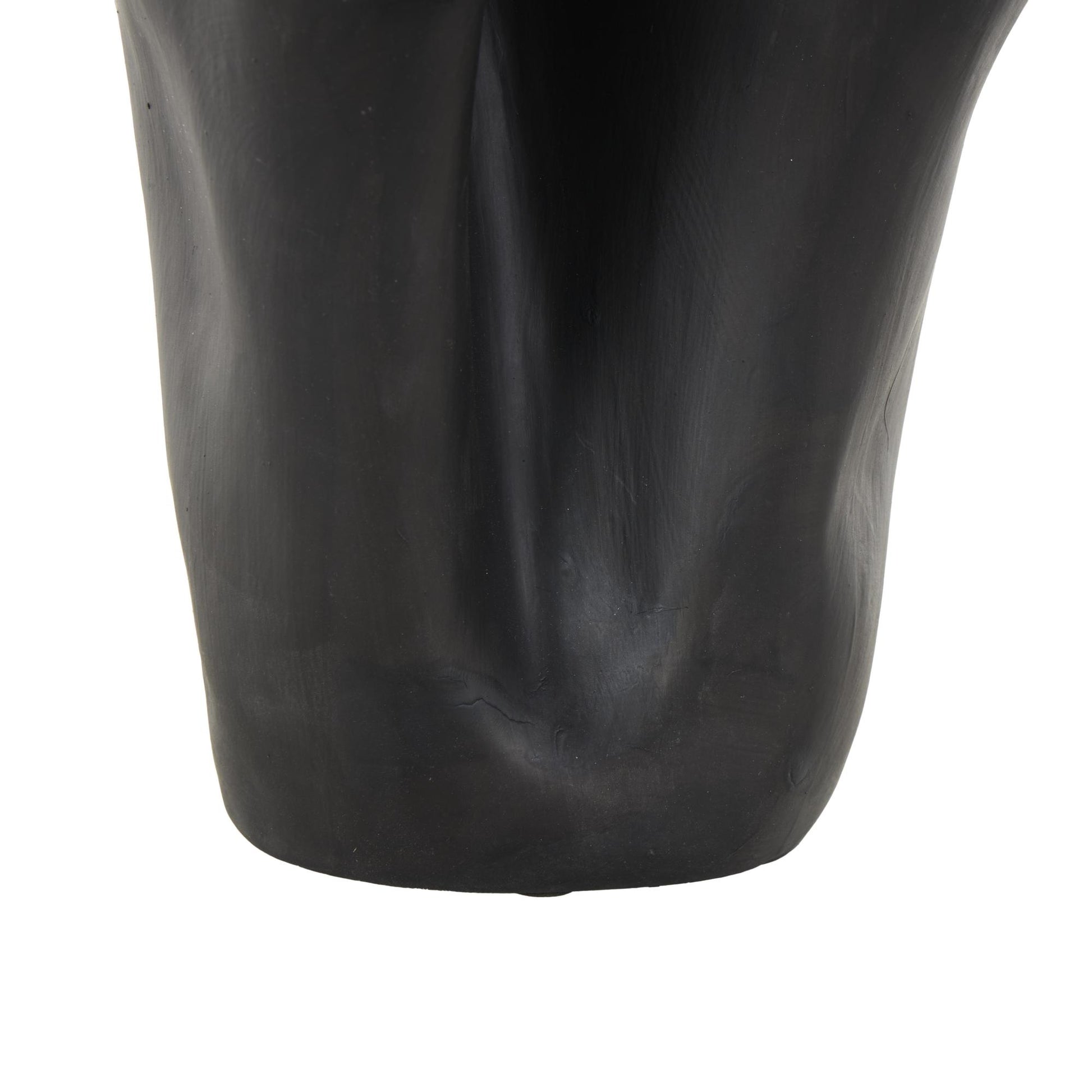 Abstract Ceramic Floral Inspired Decorative Vase with Wavy Folded Rim