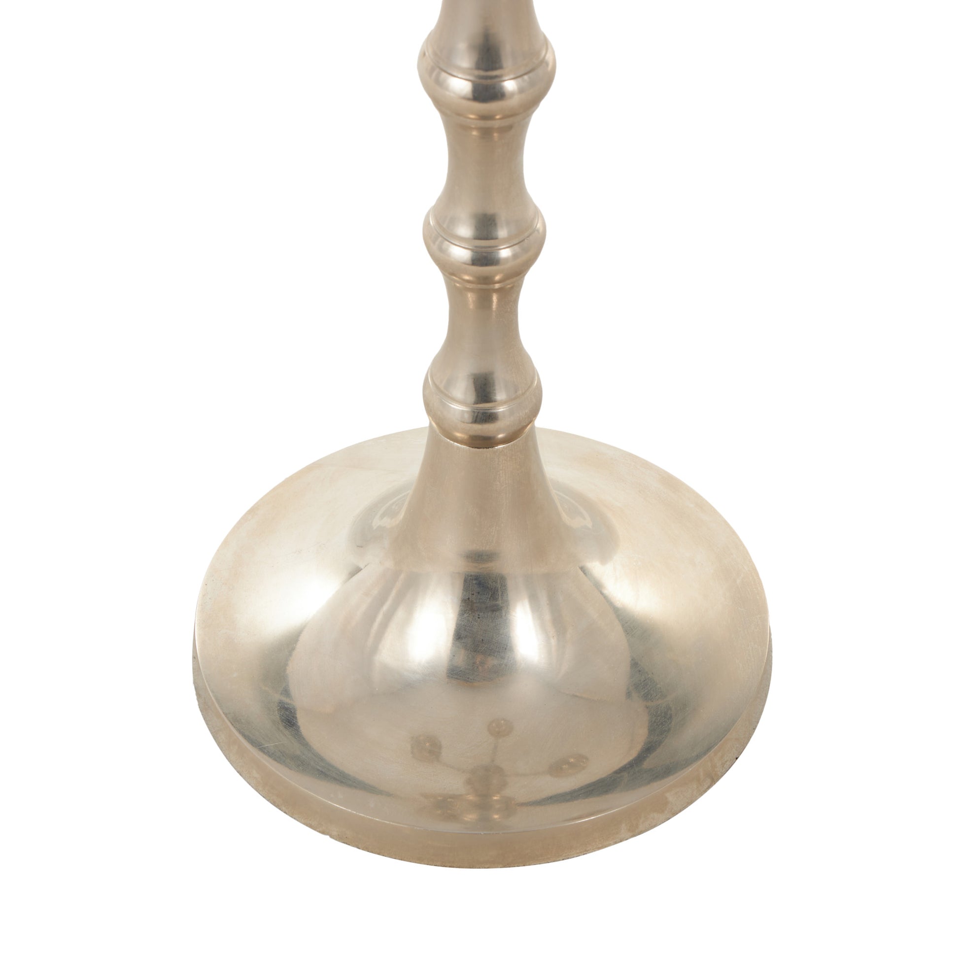 Scroll Silver Aluminum Metal Turned Floor 5 Plate Decorative Candelabra