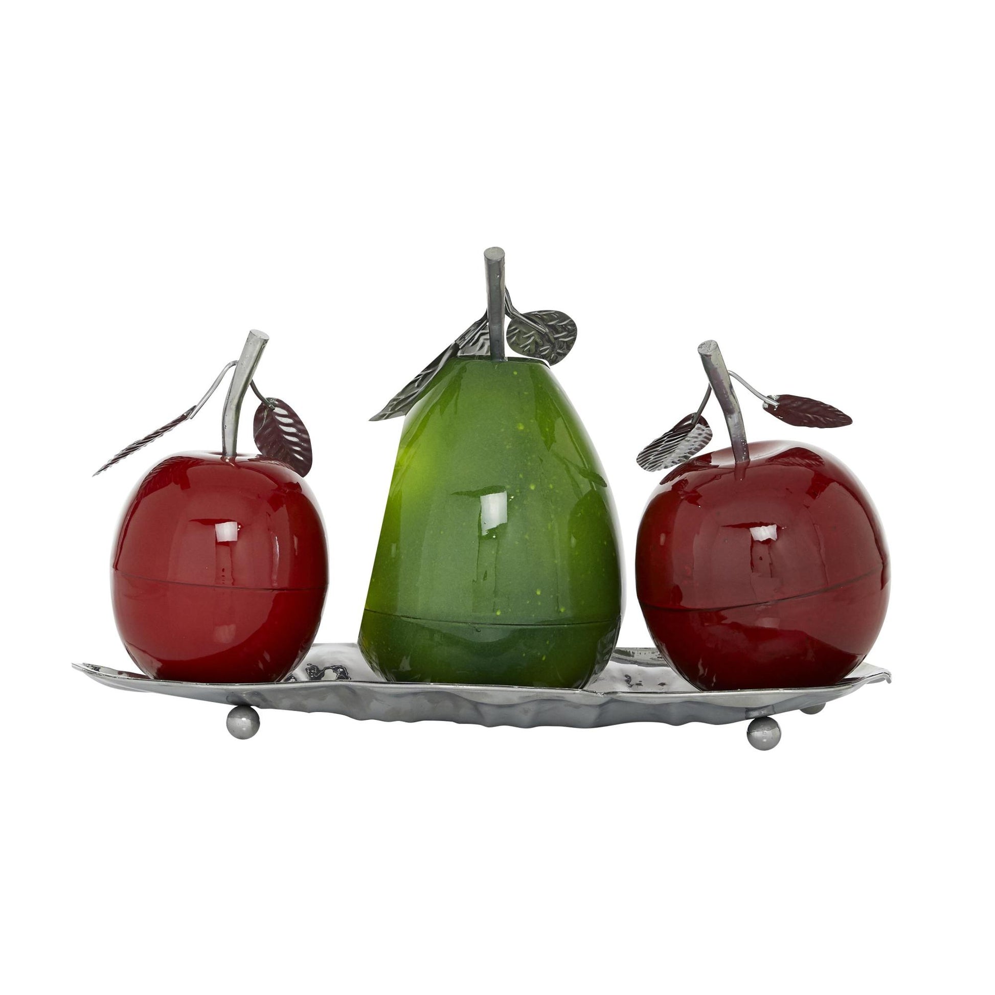 Fruit Metal Decorative Sculpture with Platter 18" x 10" x 11"