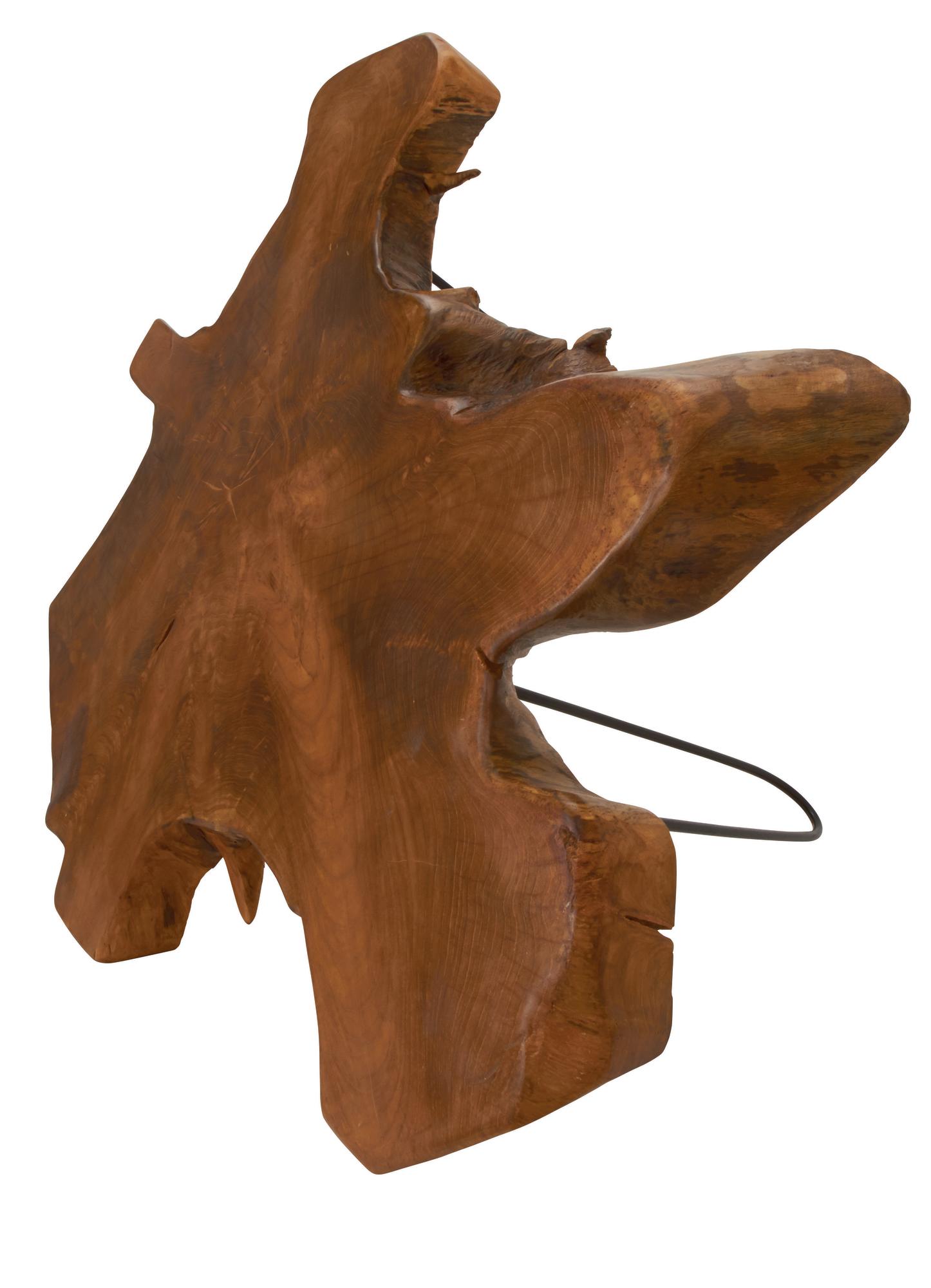 Brown Teak Wood Handmade Live Edge Living Room Coffee Table with Black Metal Hairpin Legs