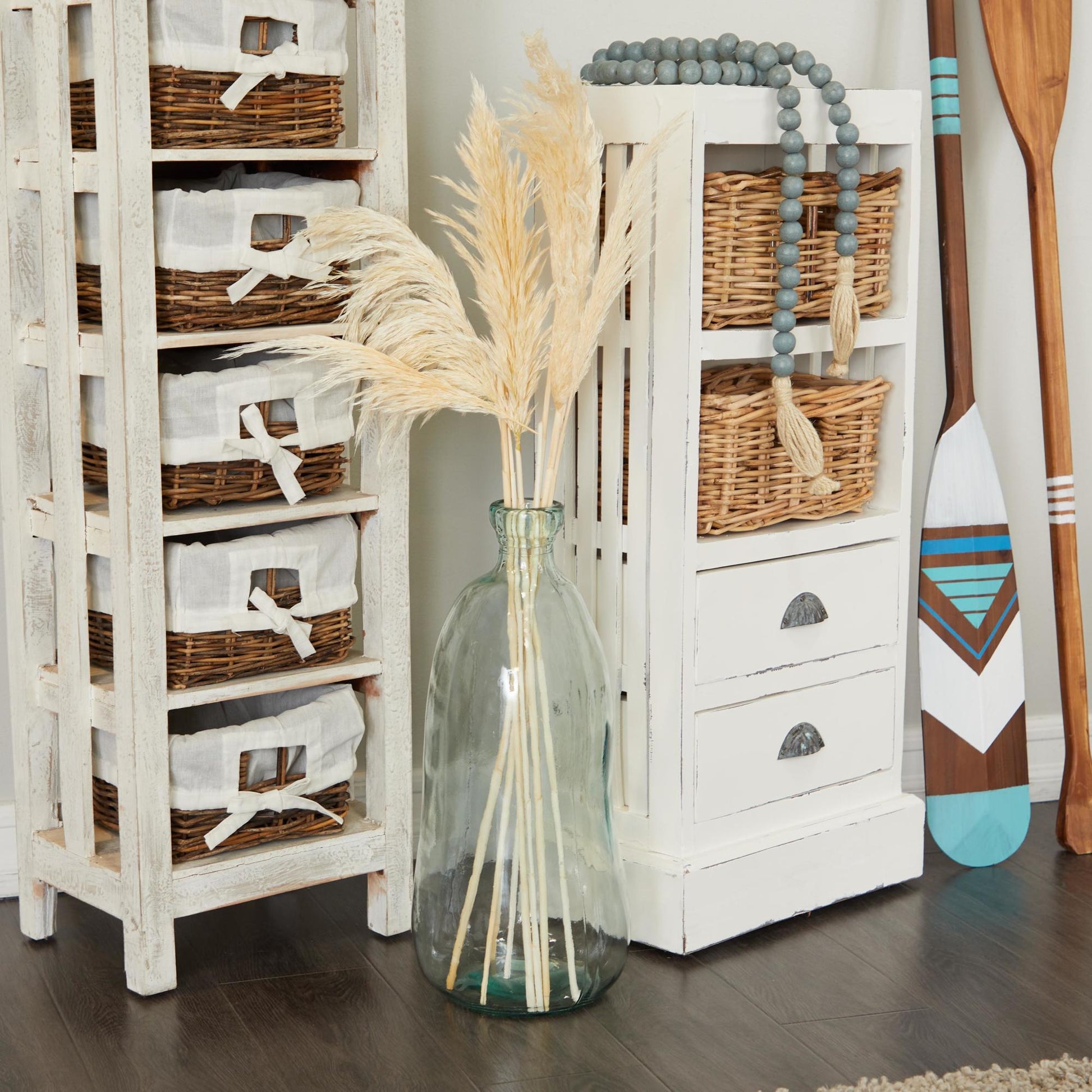 Abstract Recycled Glass Handmade Ombre Spanish Bottle Decorative Vase 9" x 9" x 20"