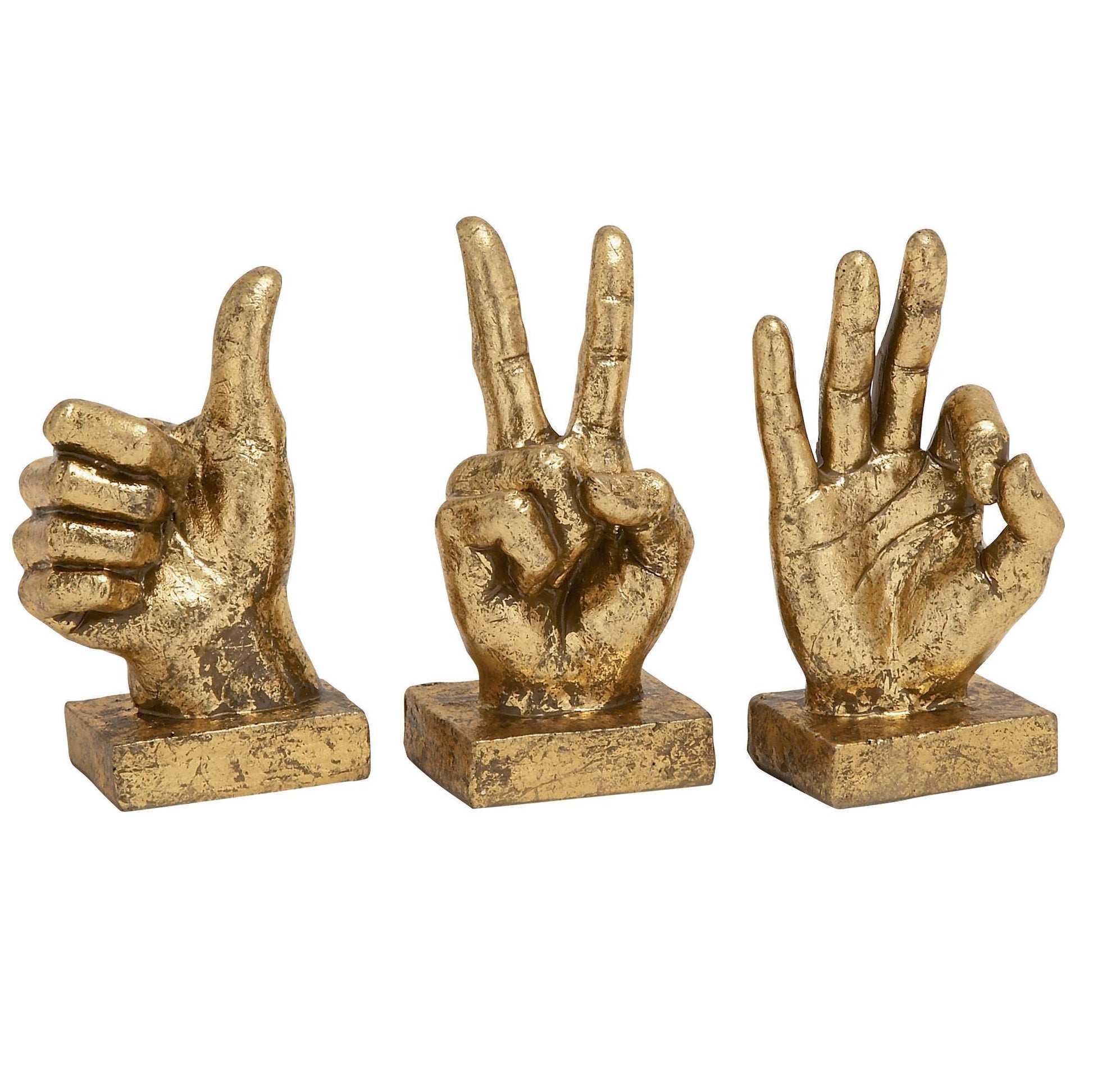 CosmoLiving by Cosmopolitan Set of 3 Hands Polystone Decorative Sculpture