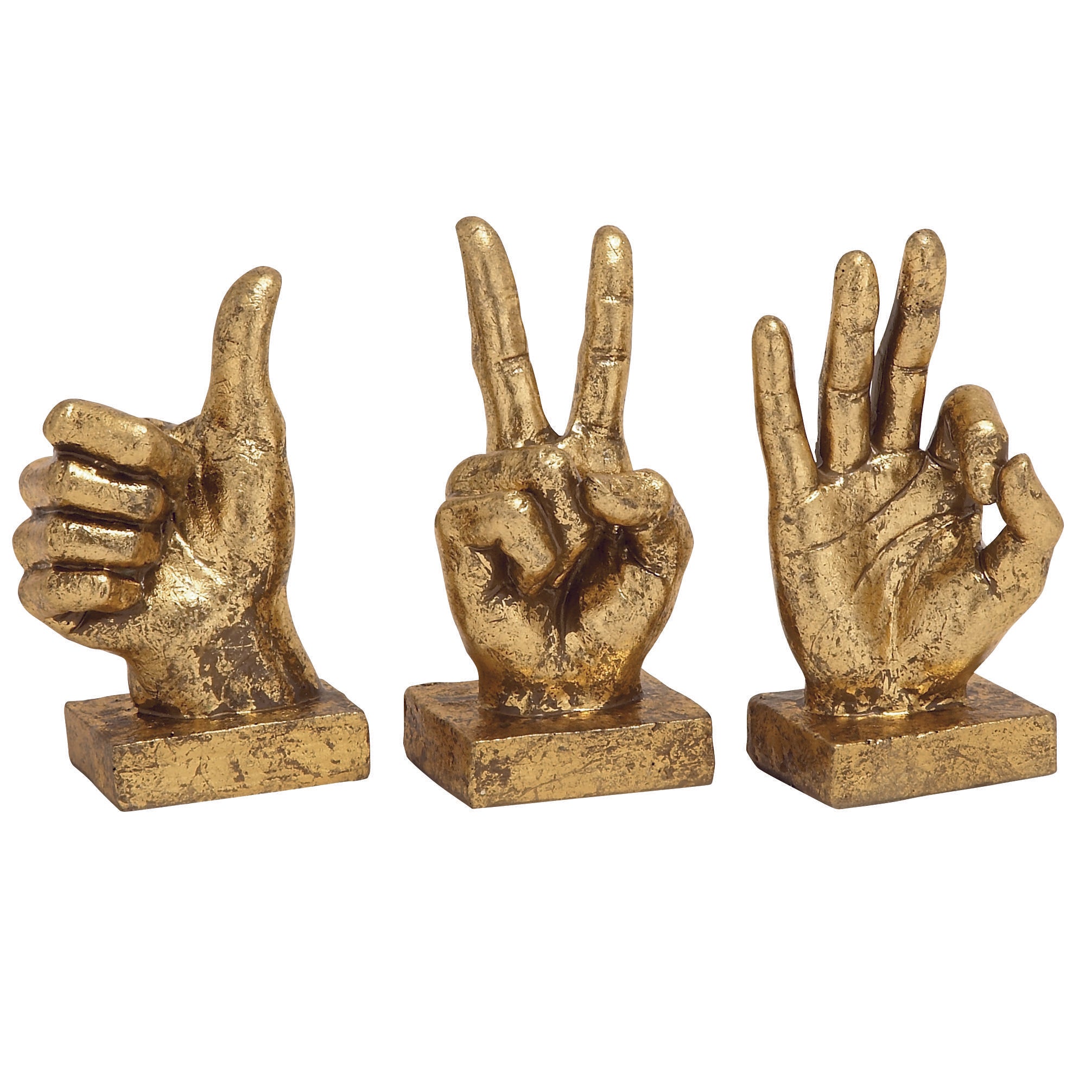 CosmoLiving by Cosmopolitan Set of 3 Hands Polystone Decorative Sculpture
