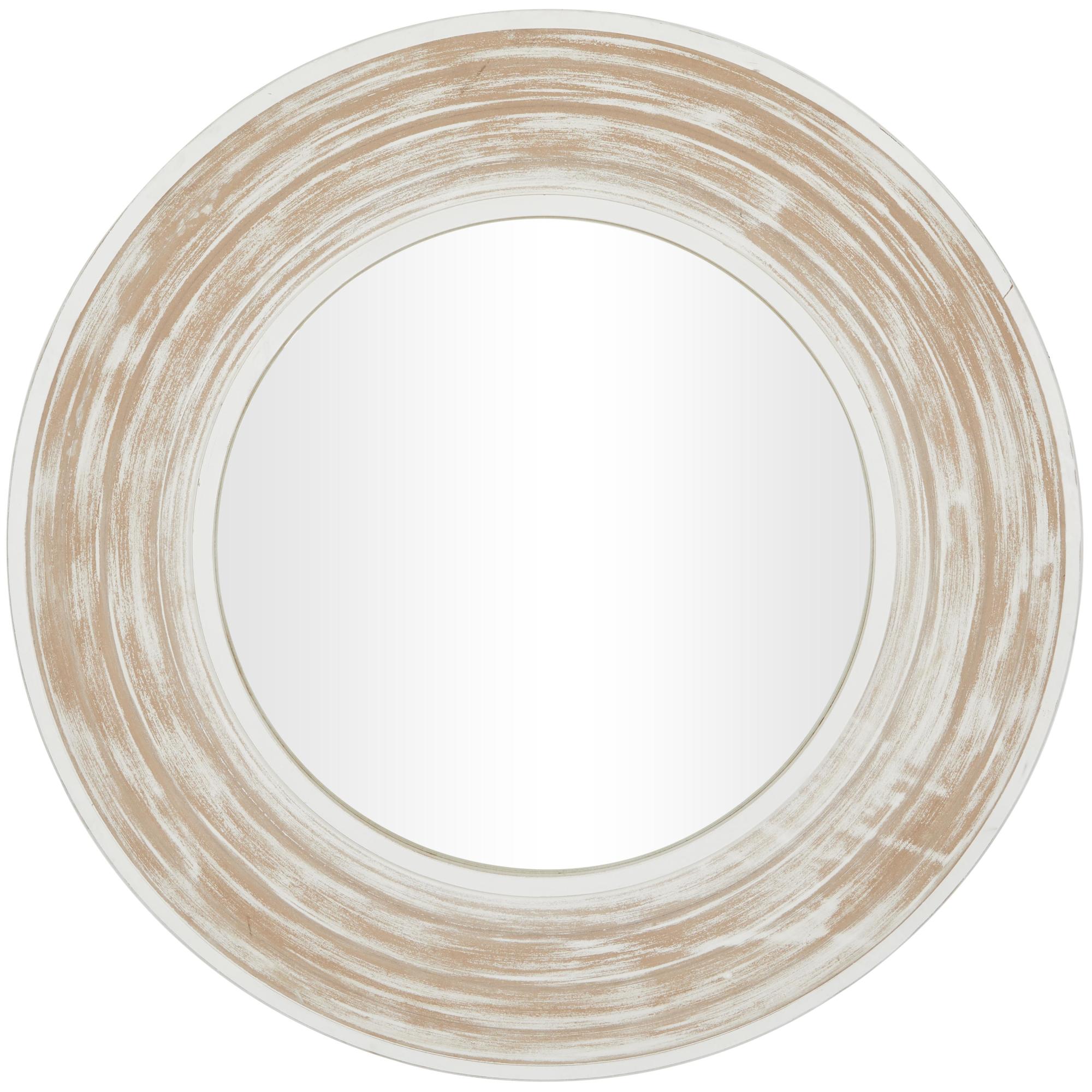 Cream Wooden Room Wall Mirror with White Wash Effect