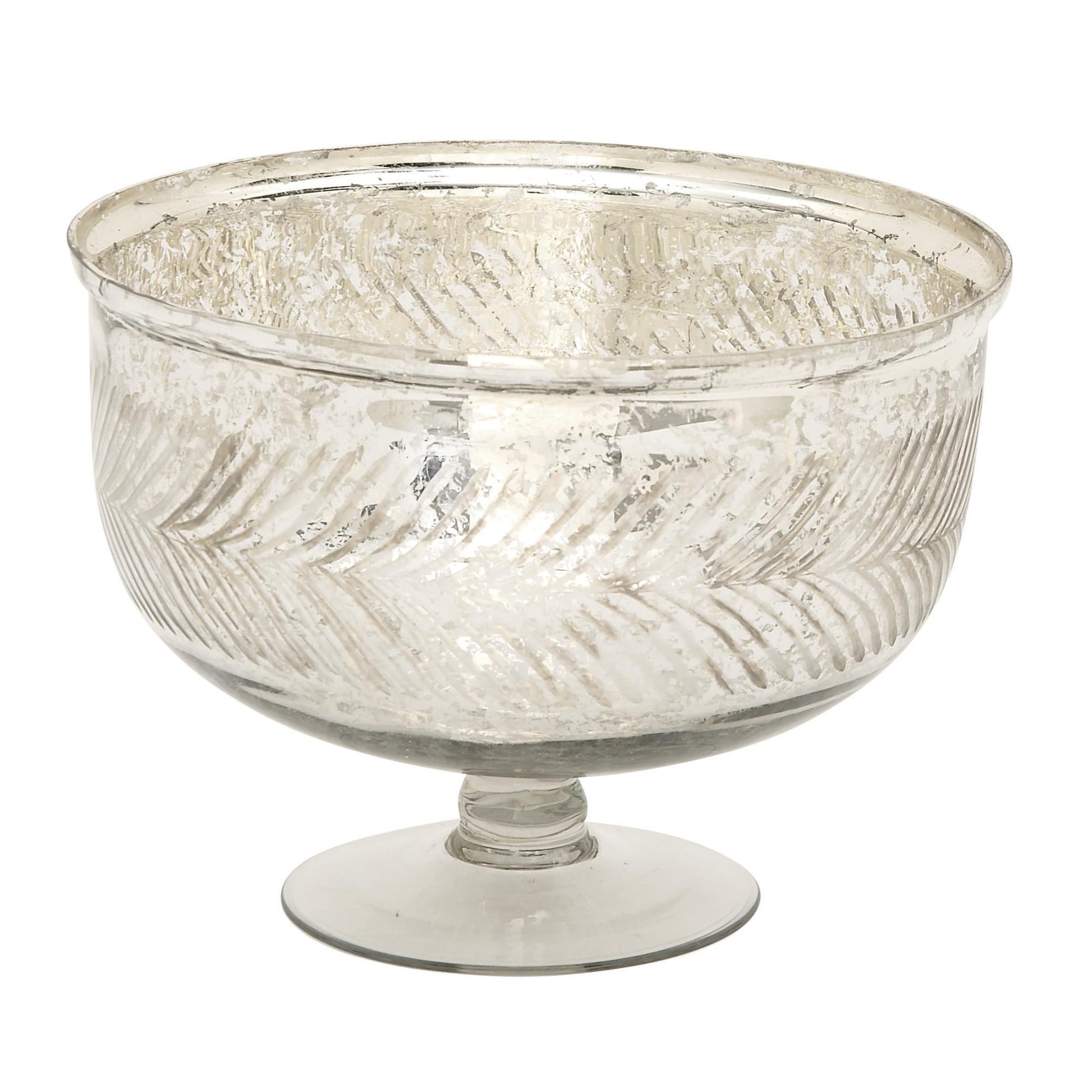 Silver Glass Handmade Large Decorative Bowl