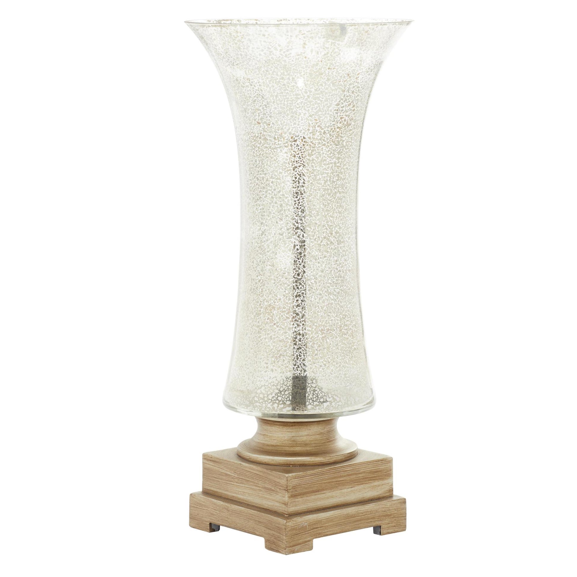 Set of 2 Silver Glass Room Uplight with Gold Base