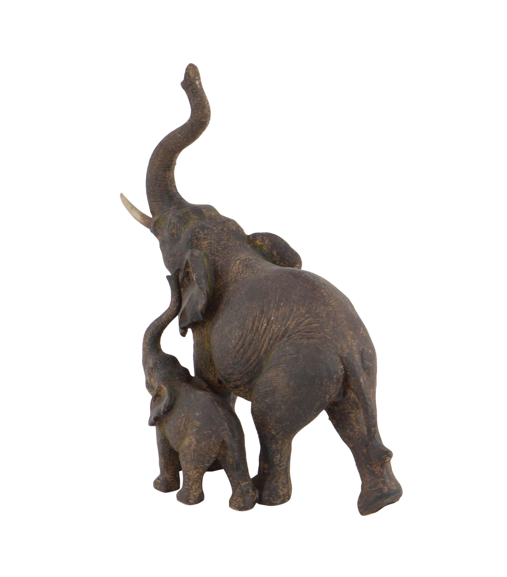 Elephant Brown Polystone Decorative Sculpture