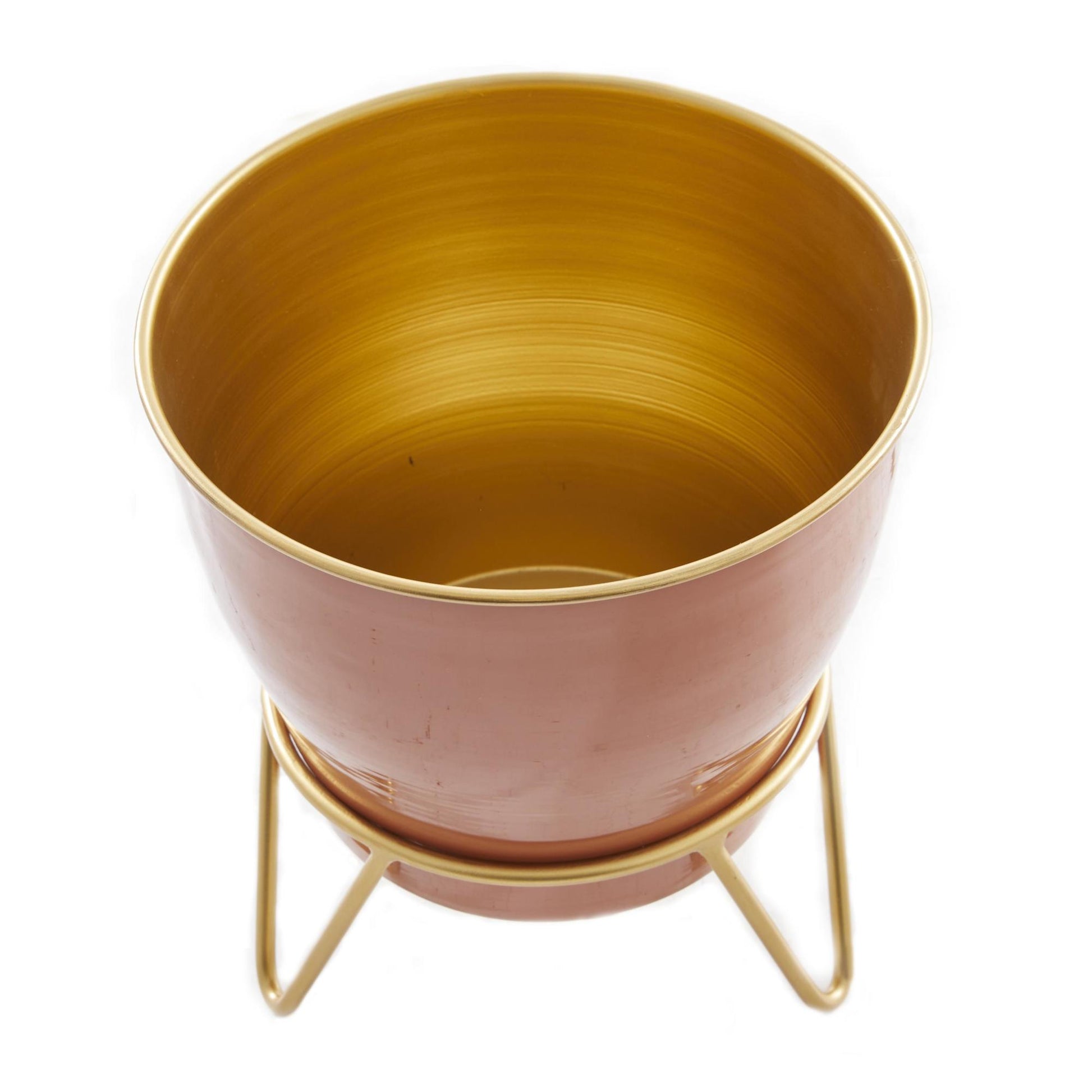Set of 2 Metal Indoor Outdoor Planter with Removable Stand