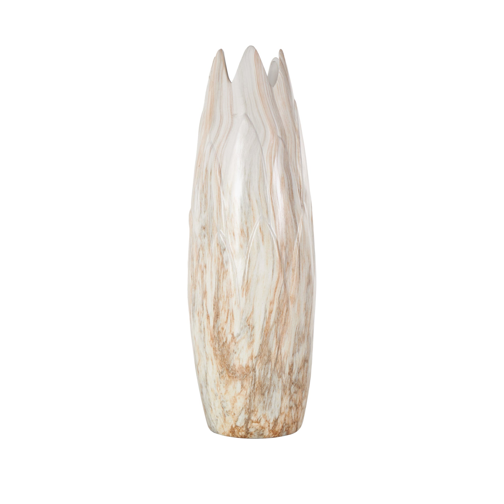 Ceramic Marbled Decorative Vase with Angled Edge Opening