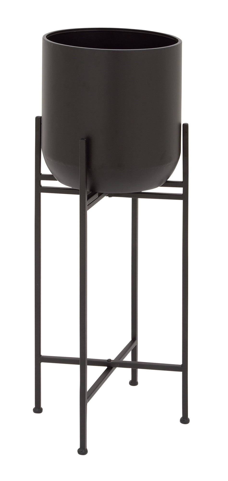 Black Metal Indoor Outdoor Planter with Removable Stand