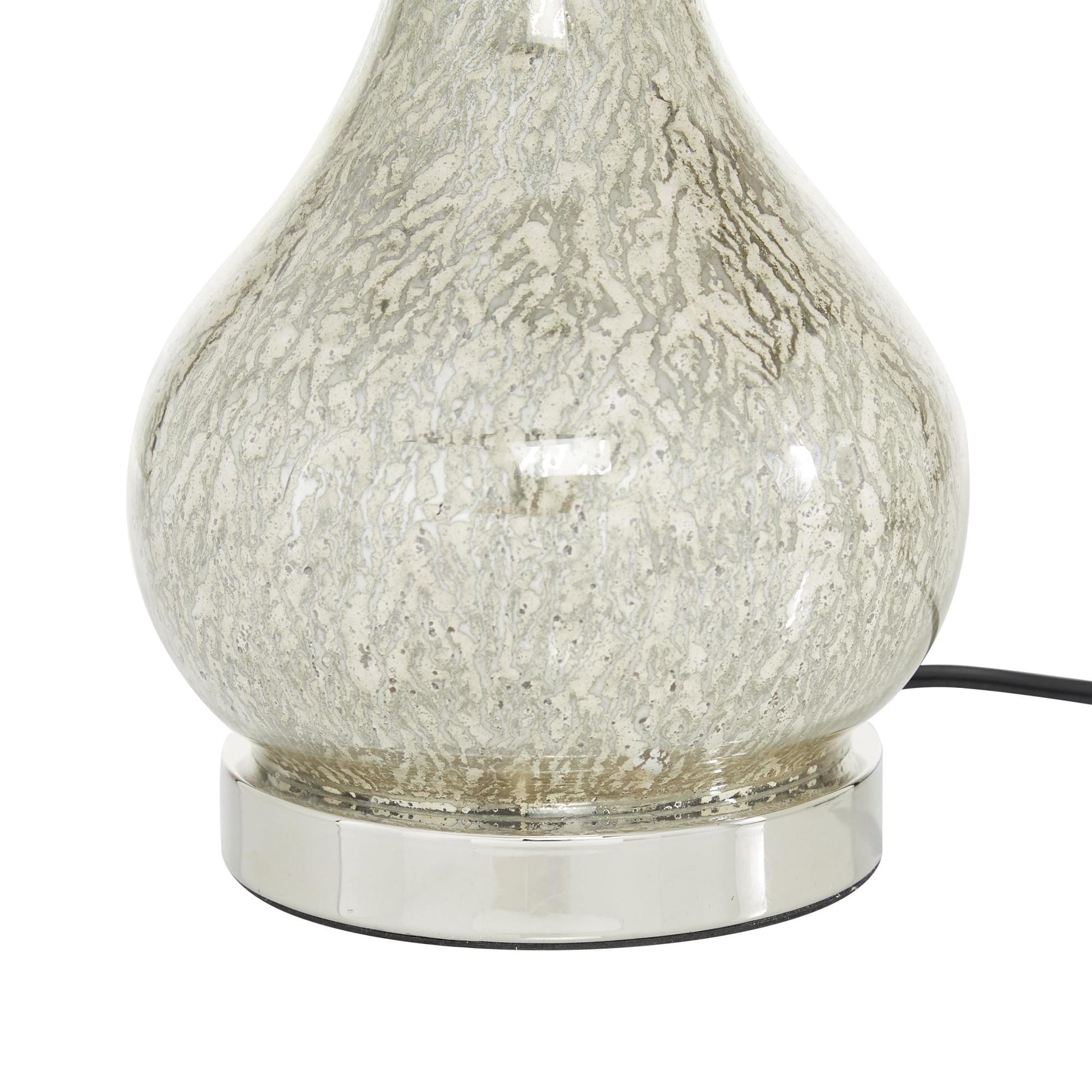 Silver Glass Room Table Lamp with Faux Mercury Glass Finish