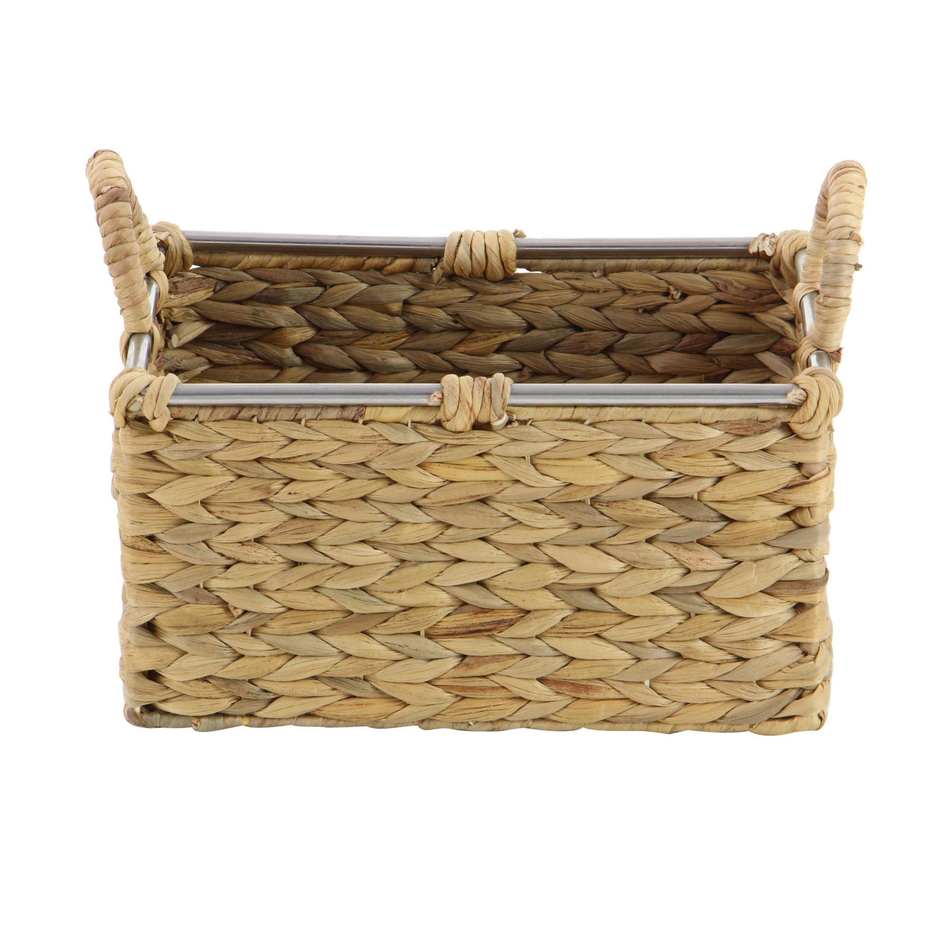 Set of 3 Light Brown Seagrass Handmade Decorative and Functional Storage Basket with Handles