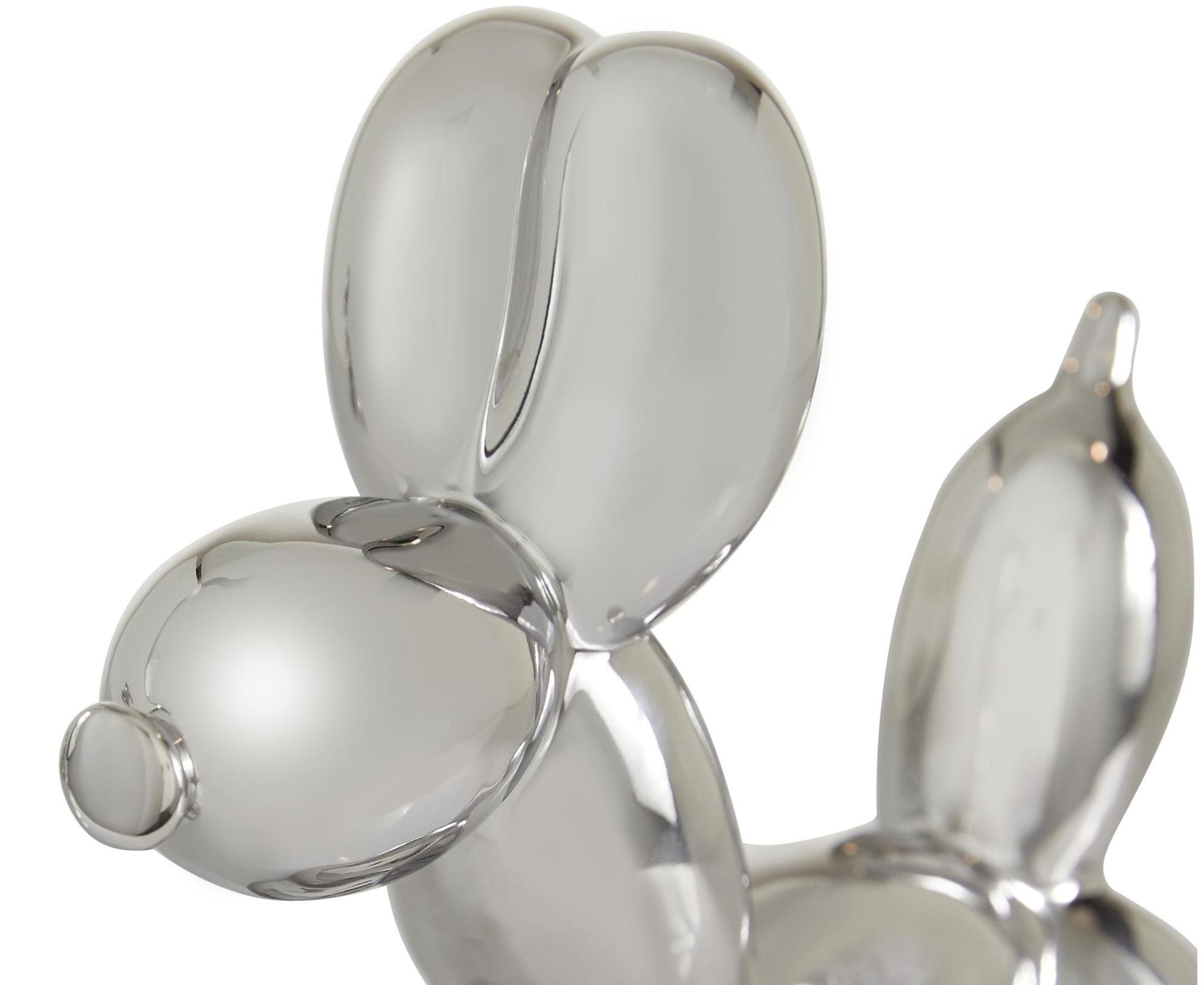 Set of 2 Dog Porcelain Ceramic Balloon Decorative Sculpture