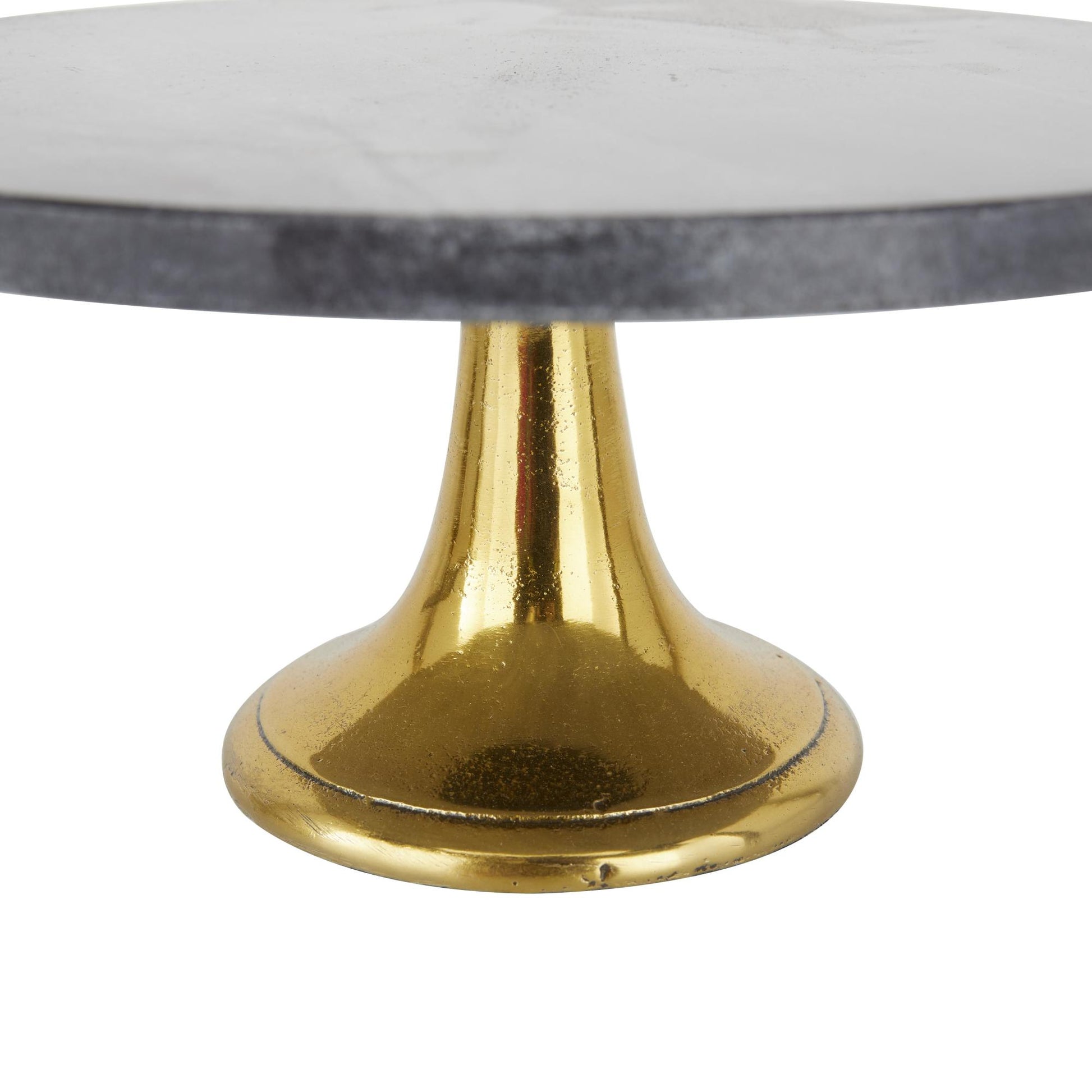 Set of 3 Black Aluminum Metal Decorative Cake Stand with Gold Base