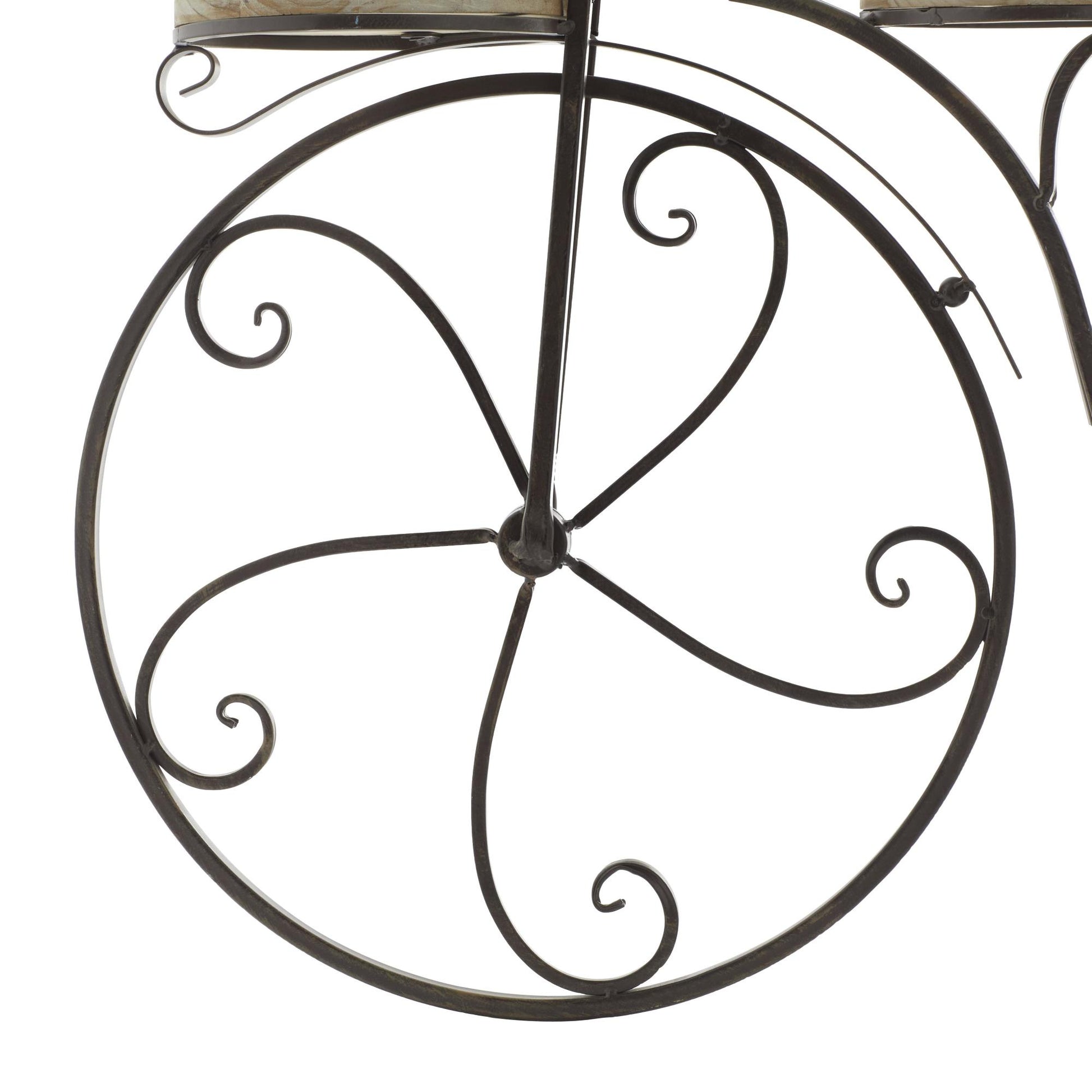 Bike Brown Metal 2 Tier Indoor Outdoor Plantstand