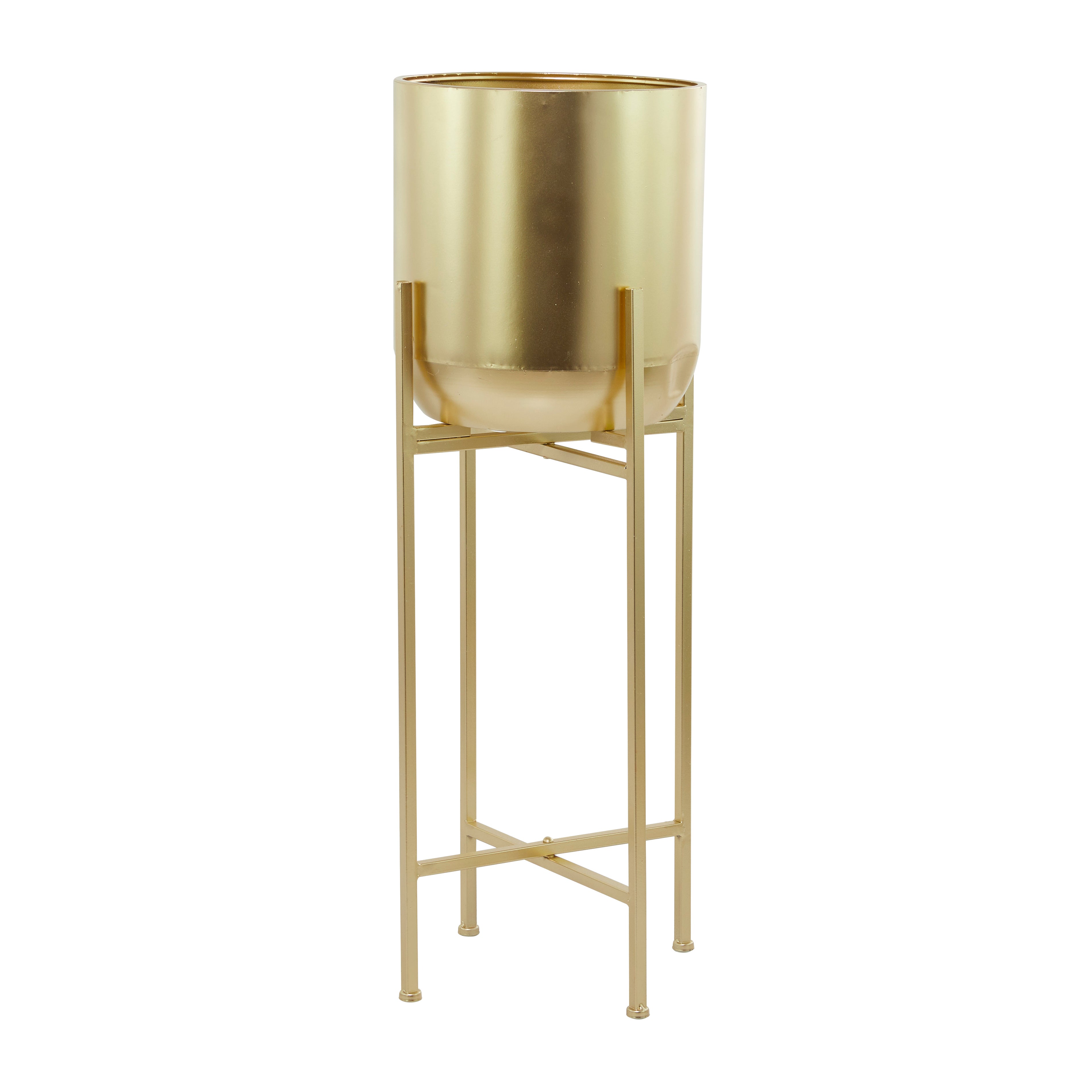 CosmoLiving by Cosmopolitan Metal Matte Dome Indoor Outdoor Planter with Removable Stand