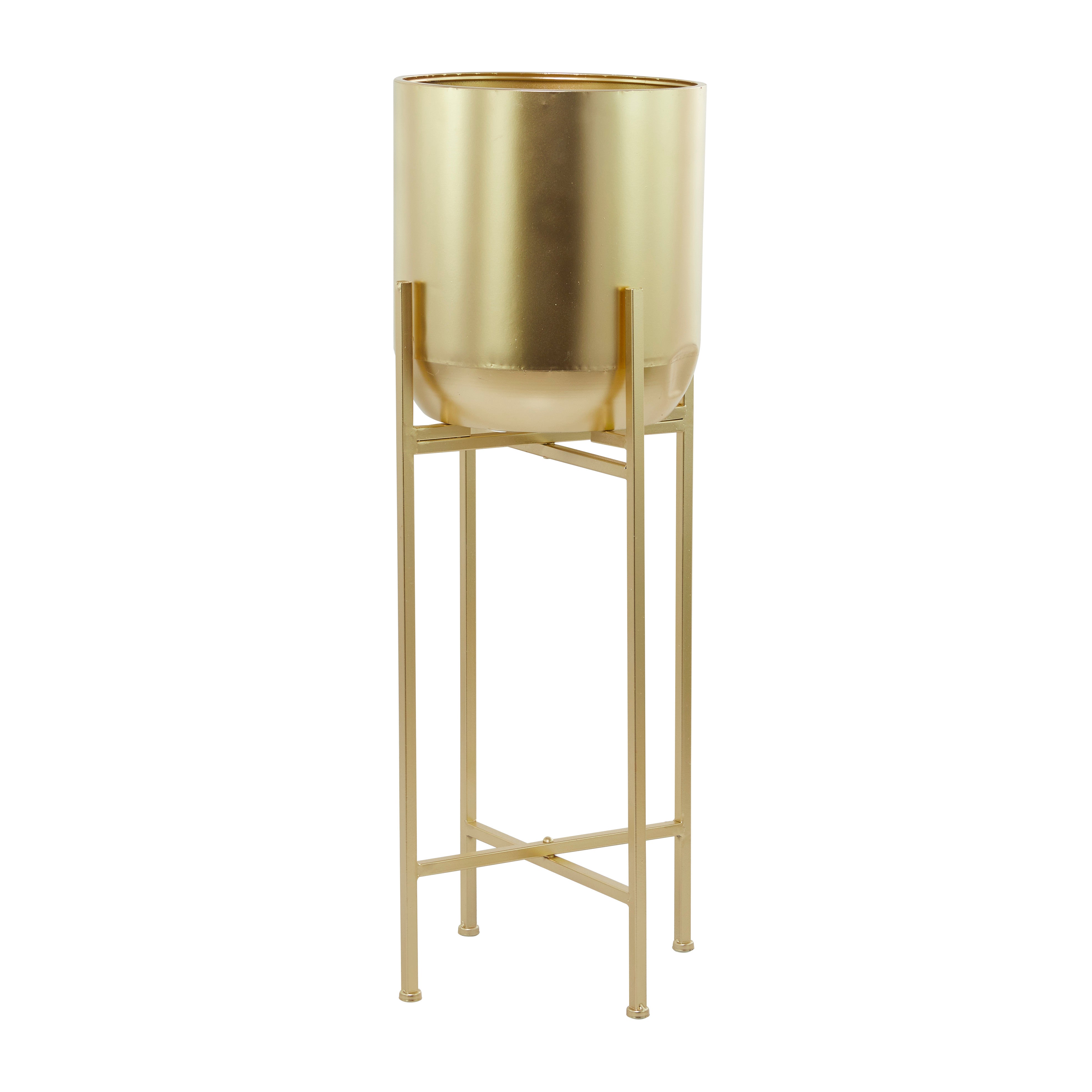 CosmoLiving by Cosmopolitan Metal Matte Dome Indoor Outdoor Planter with Removable Stand
