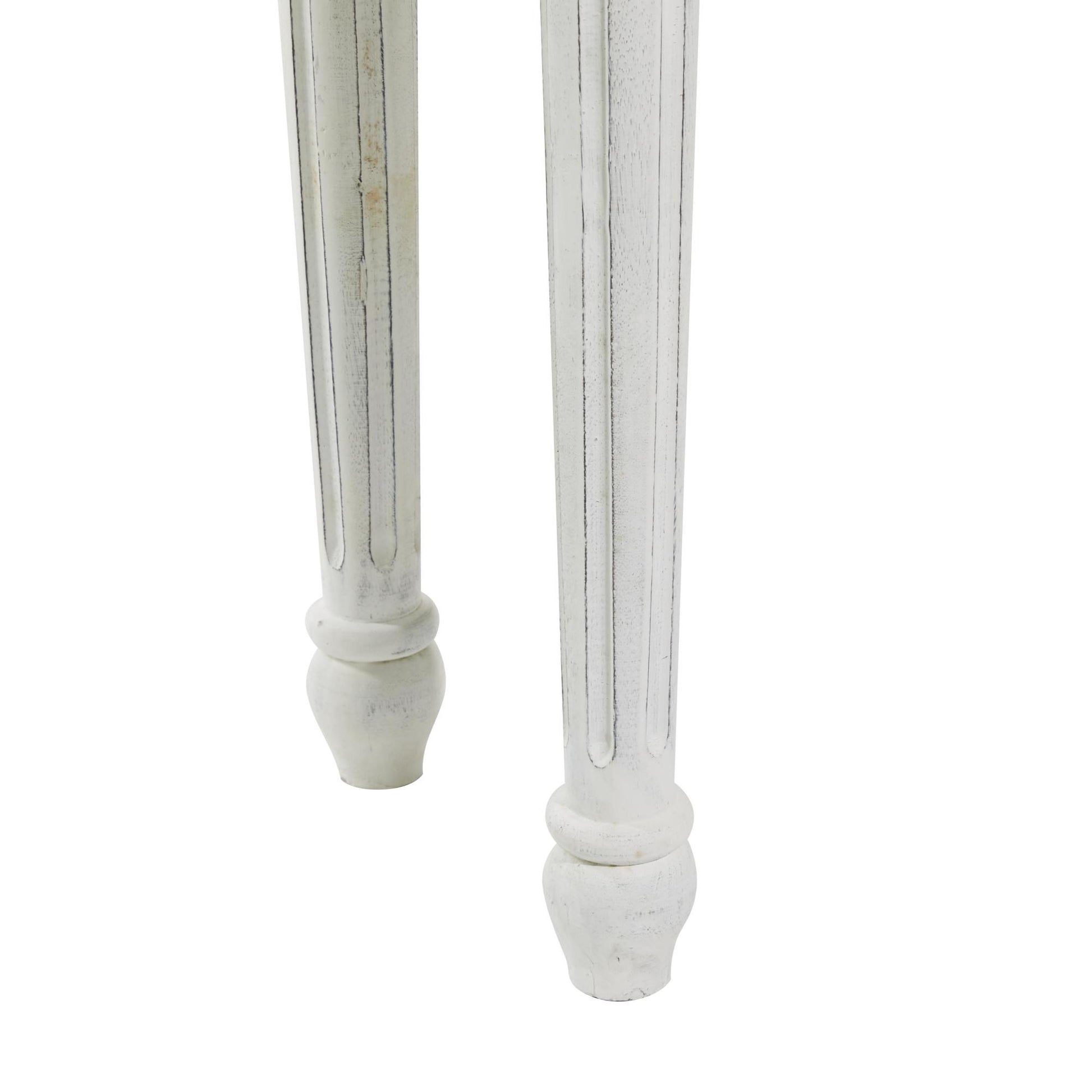 Scroll Wood Intricately Carved Slim Living Room Console Table with Turned Legs 36" x 12" x 30"