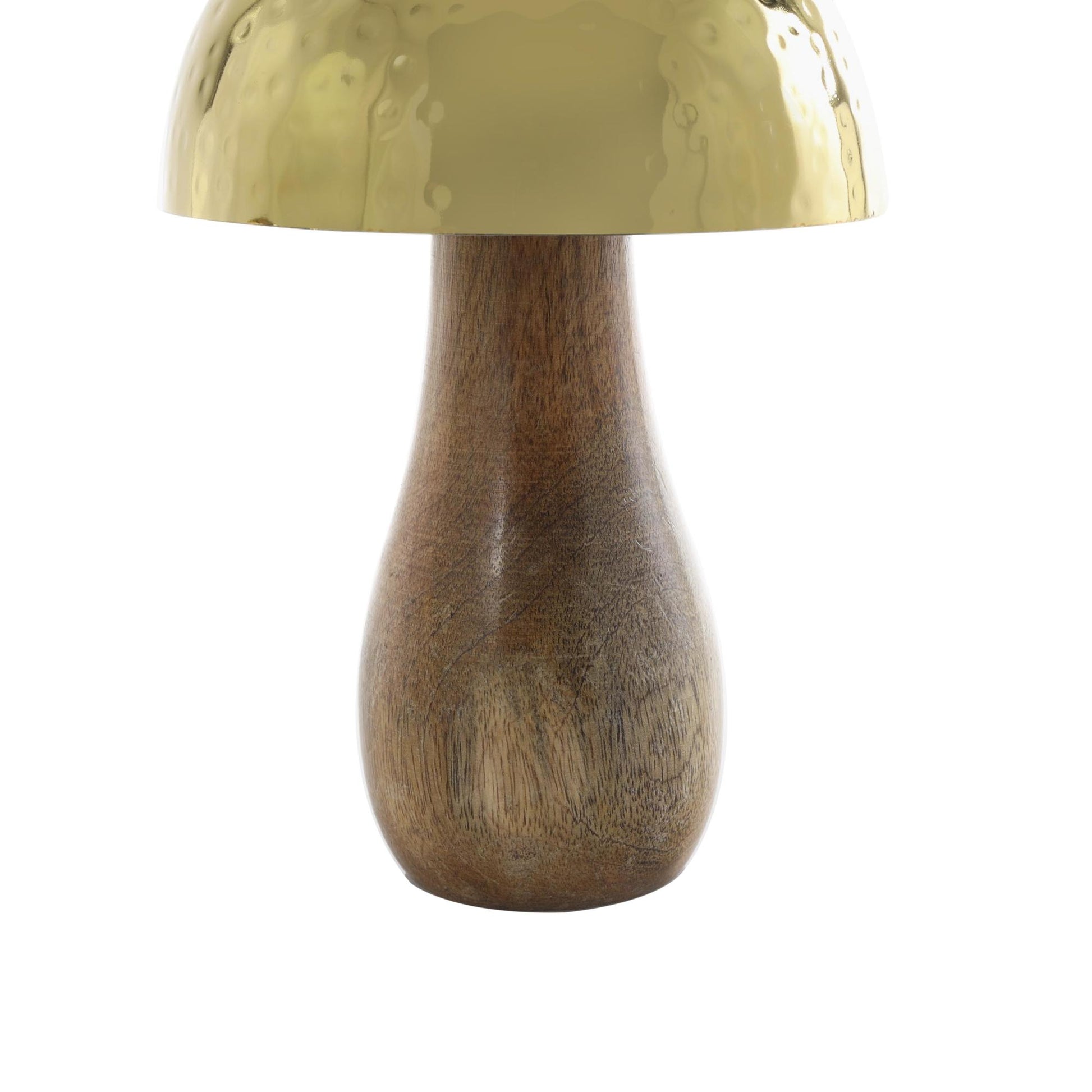 Set of 3 Mushroom Stainless Steel Metal Handmade Hammered Decorative Sculpture with Brown Wood Bases