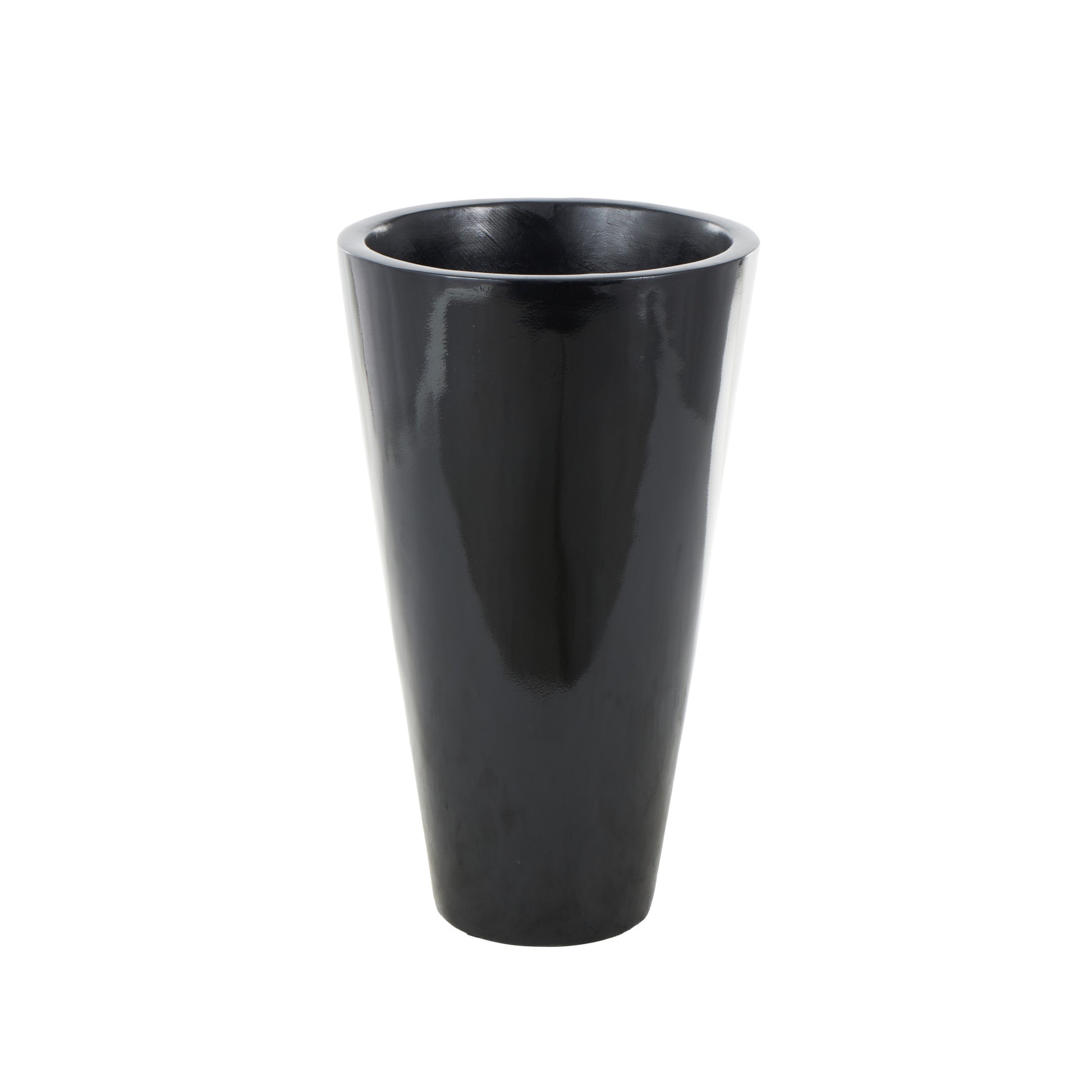 Black Fiberglass Floor Decorative Vase