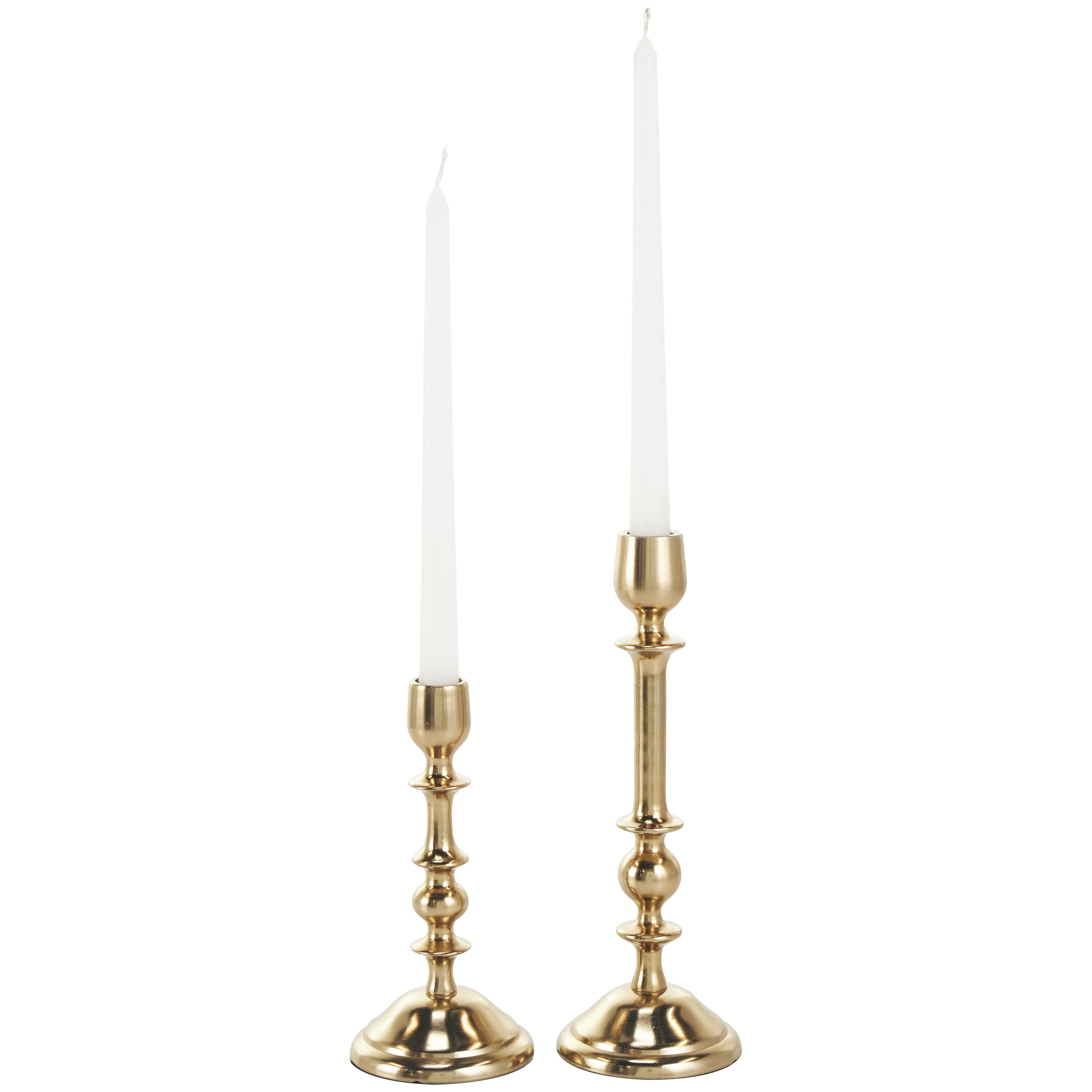 Set of 2 Aluminum Metal Decorative Candle Holder