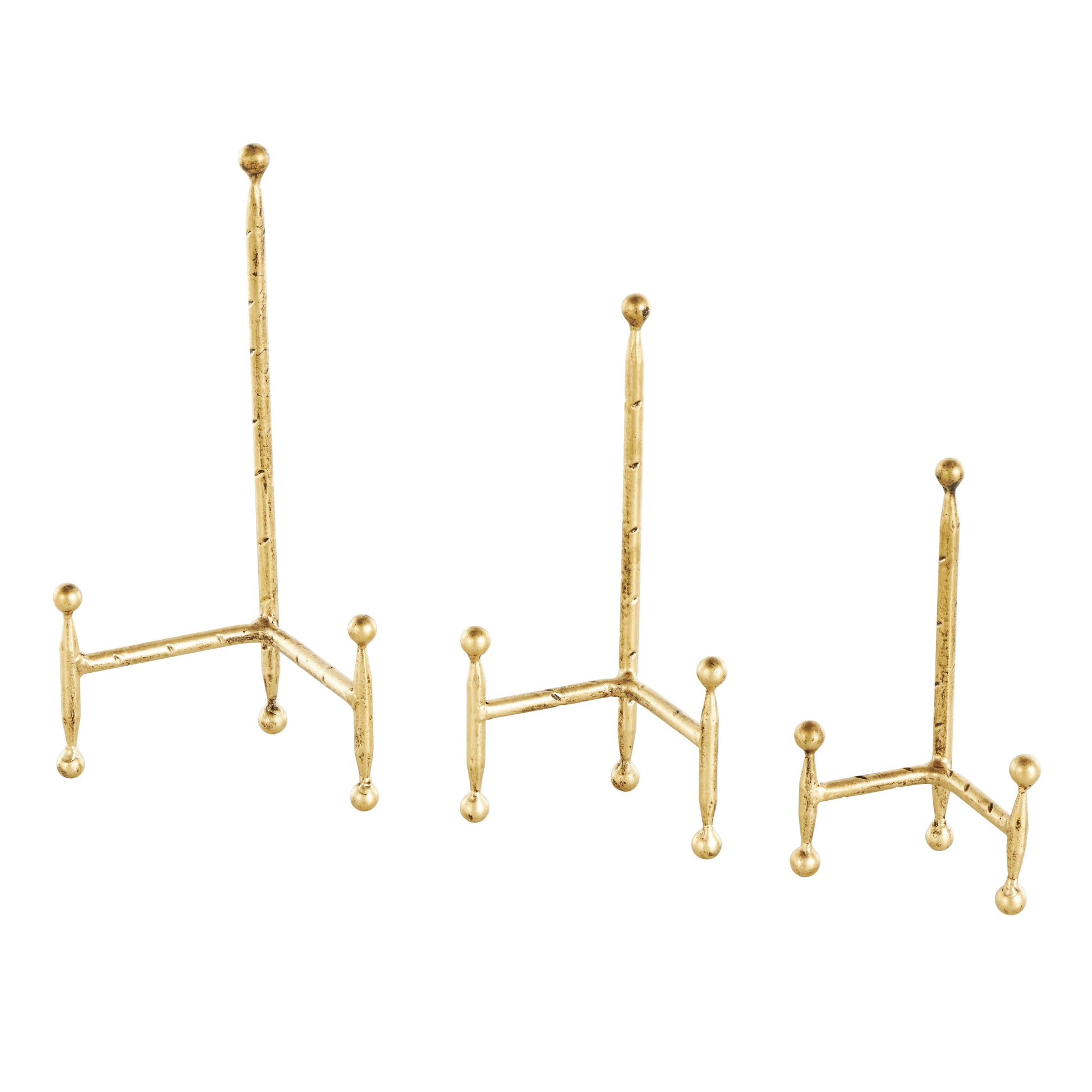 Set of 3 Metal Display Easel with Ball Accents