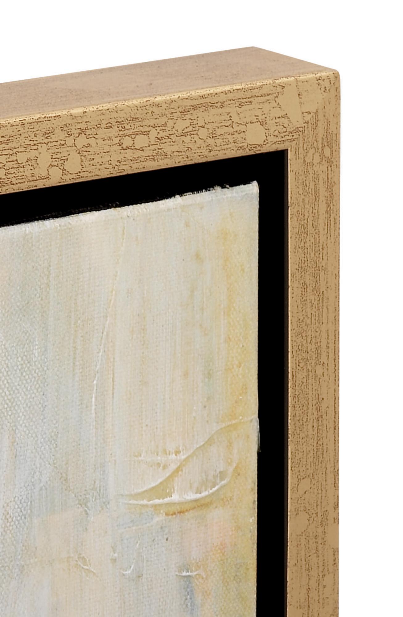 Abstract Gold Canvas Living Room Framed Wall Art with Gold Frame