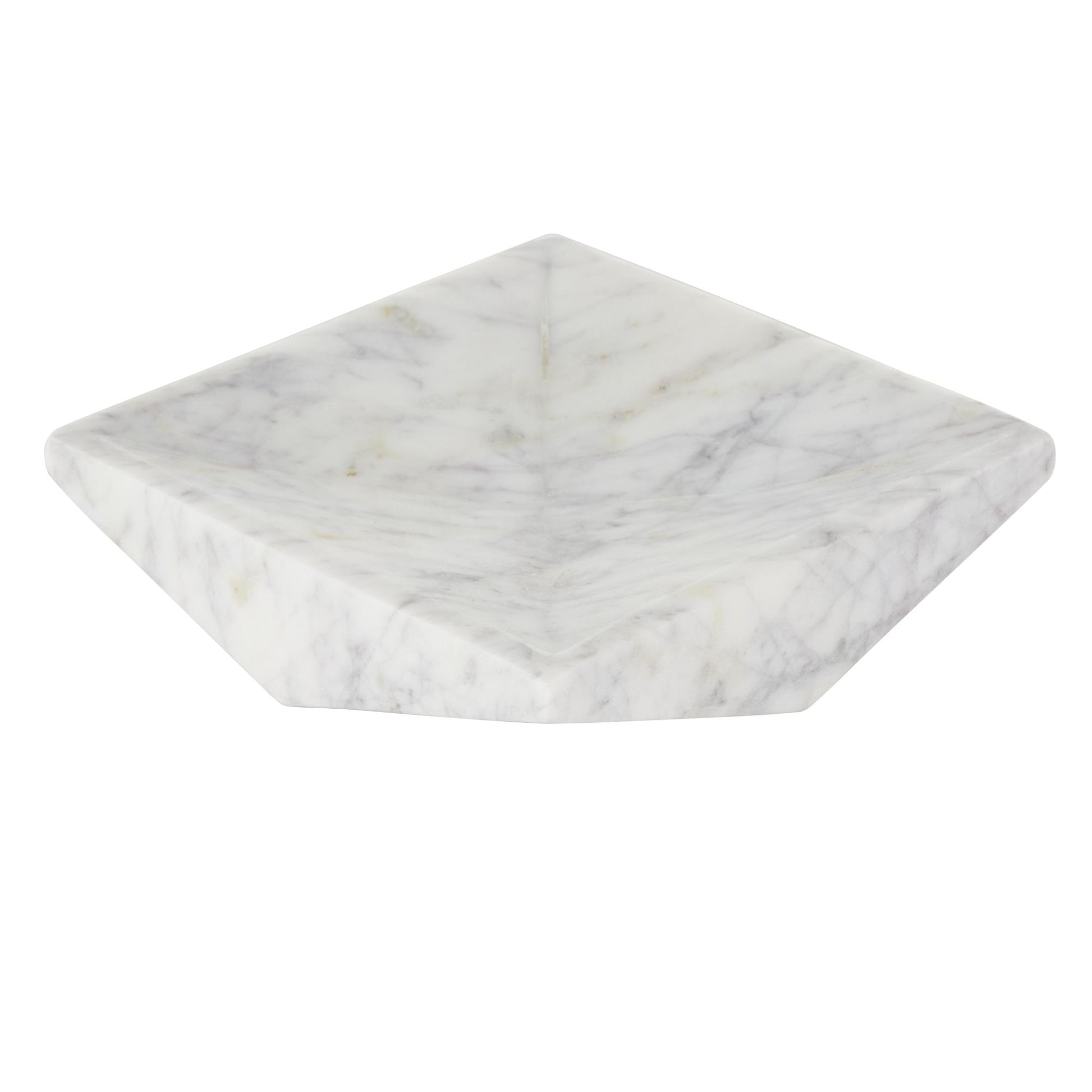 Geometric White Marble Square Living Room Decor Tray
