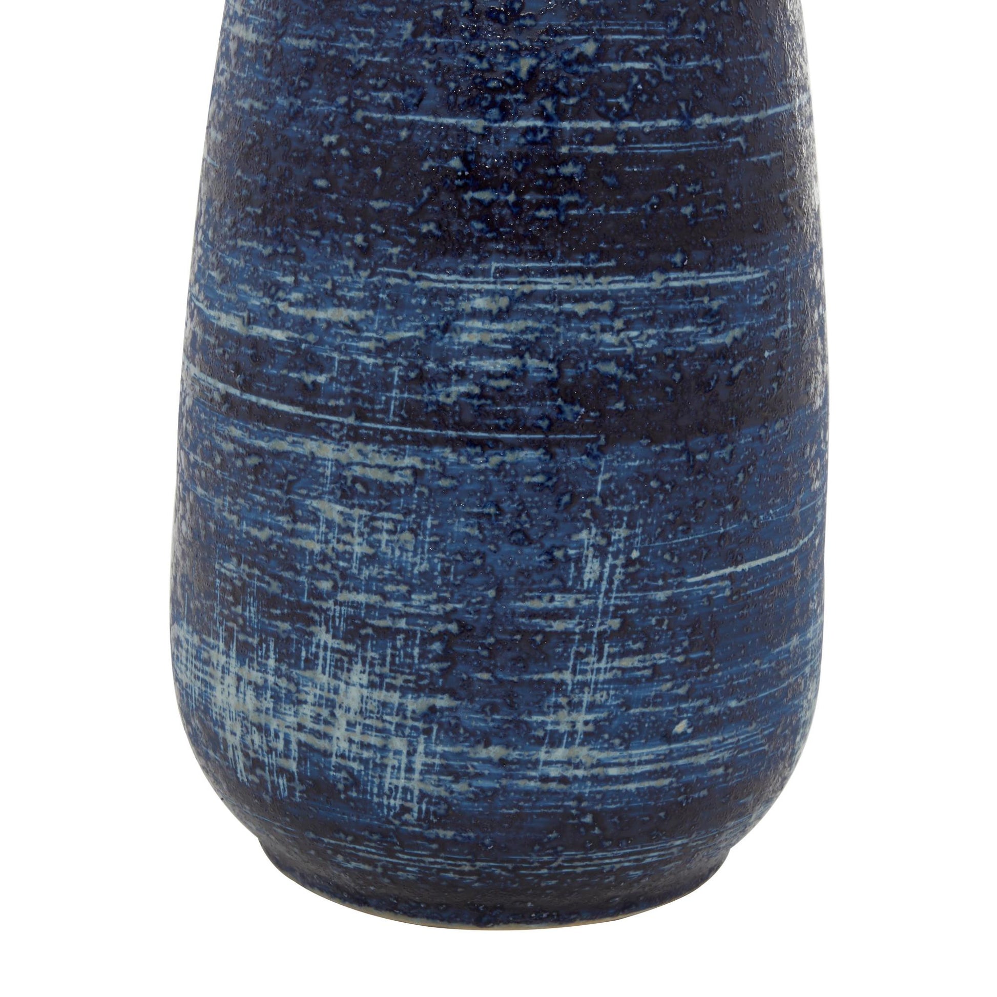 Blue Ceramic Decorative Vase with Handles