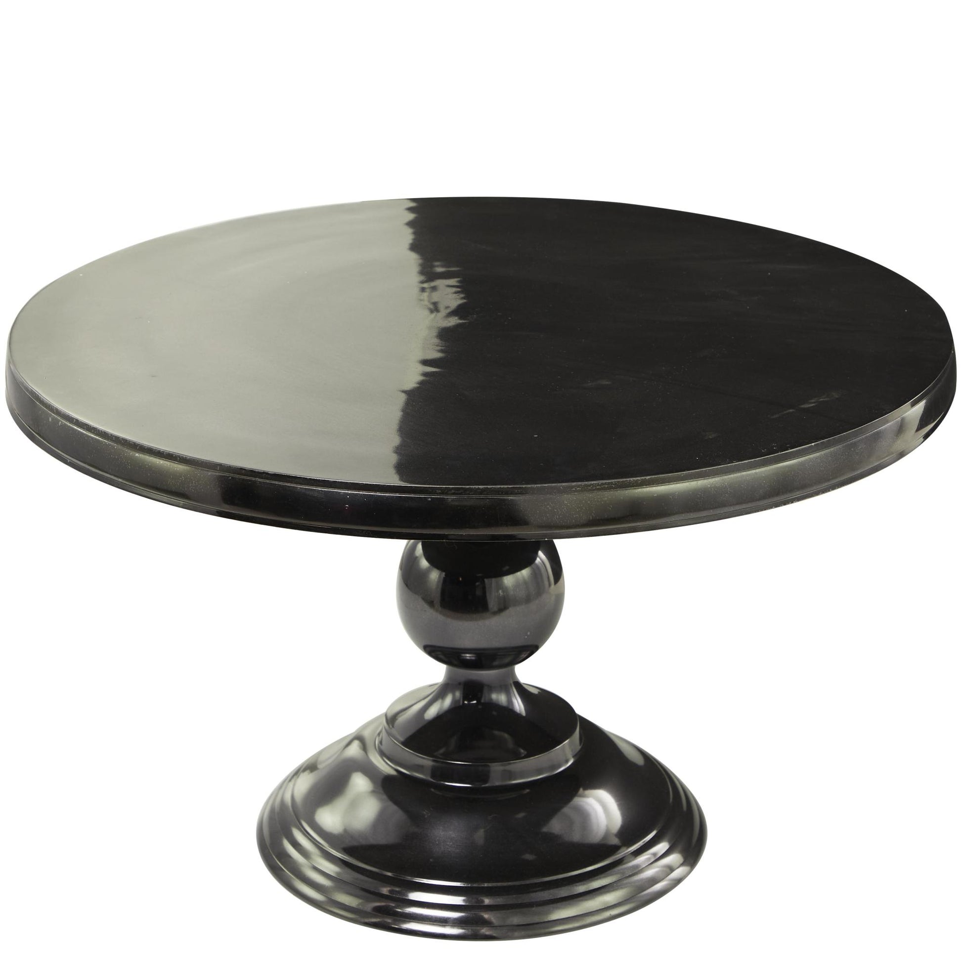 Aluminum Metal Sleek Ball Centered Base Living Room Coffee Table with Pedestal Base 30" x 30" x 19"