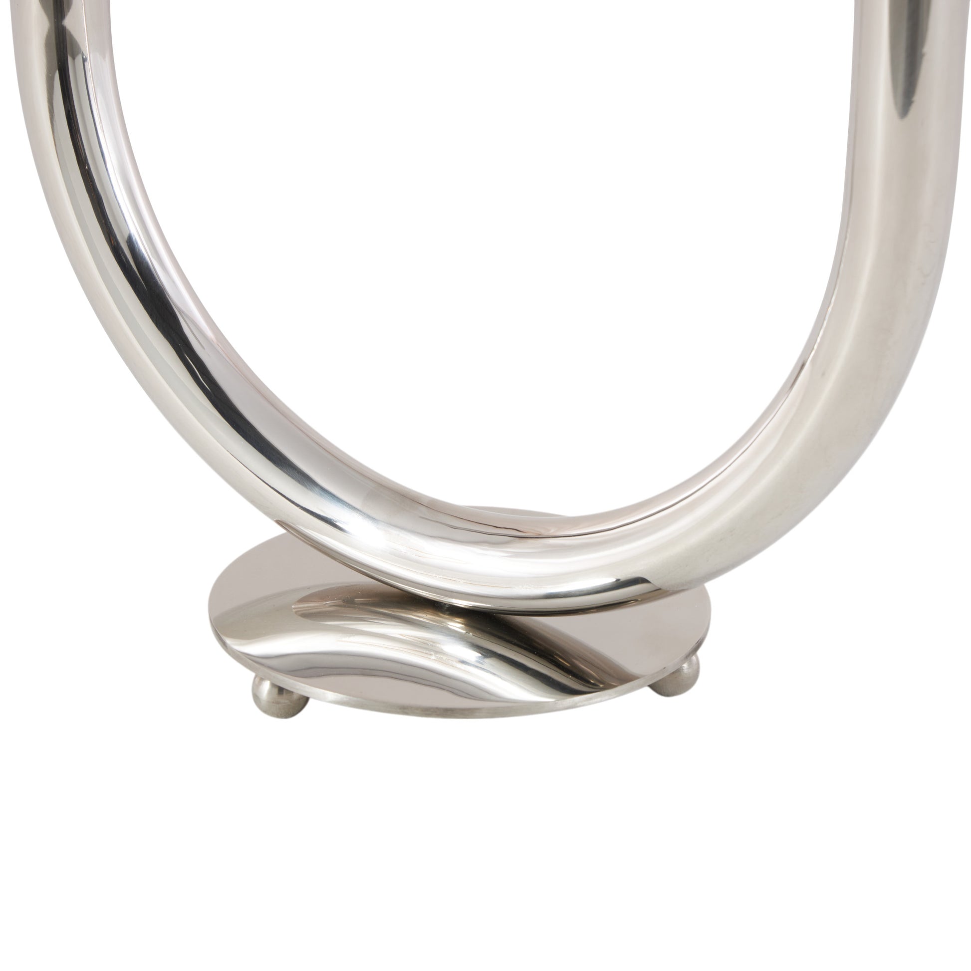 Silver Stainless Steel Metal Abstract U-Shaped Decorative Candelabra