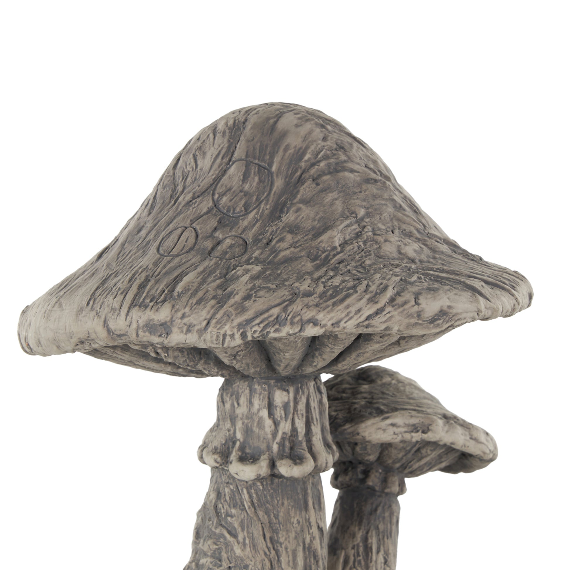 Mushroom Gray Polystone Textured Decorative Sculpture