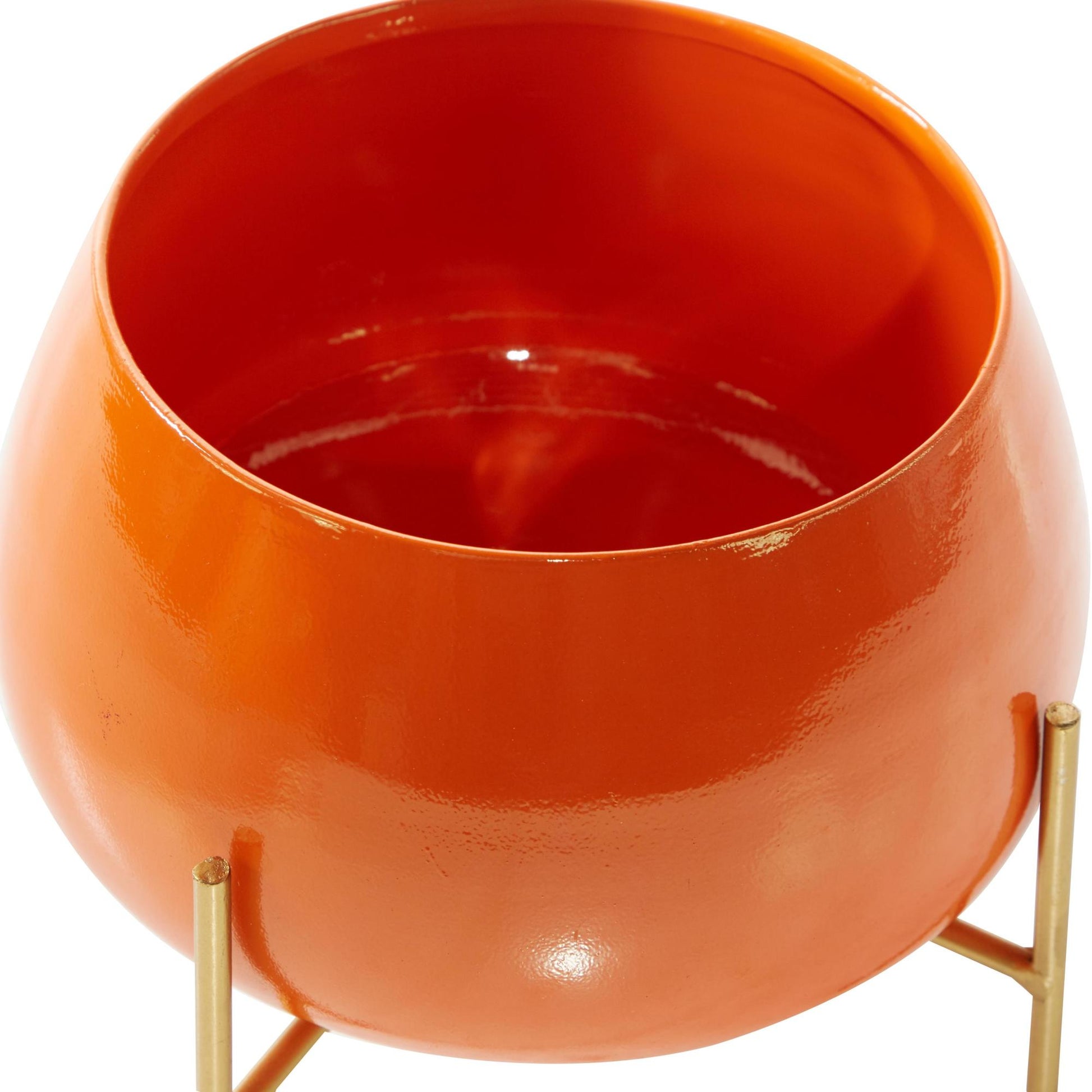 Set of 2 Metal Rounded Dome Indoor Outdoor Planter with Removable Stand