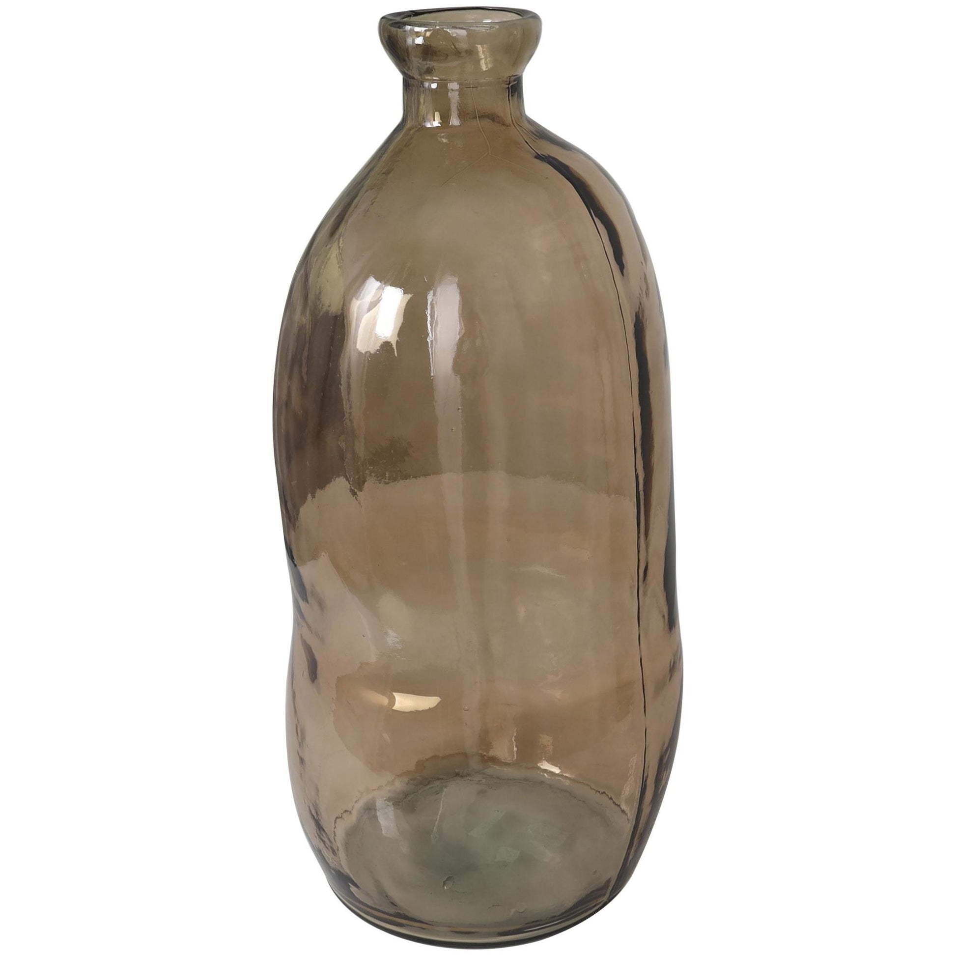 Abstract Recycled Glass Handmade Spanish Bottleneck Decorative Vase