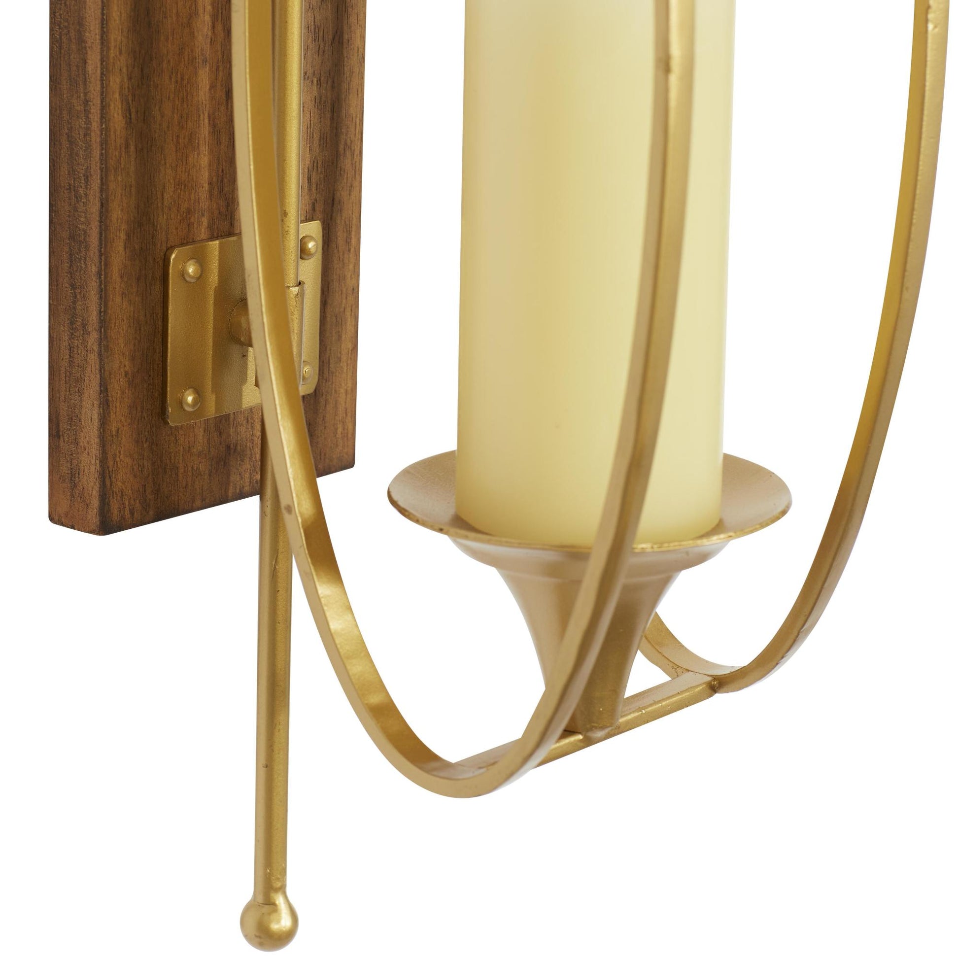 Gold Metal Single Candle Indoor Outdoor Wall Sconce