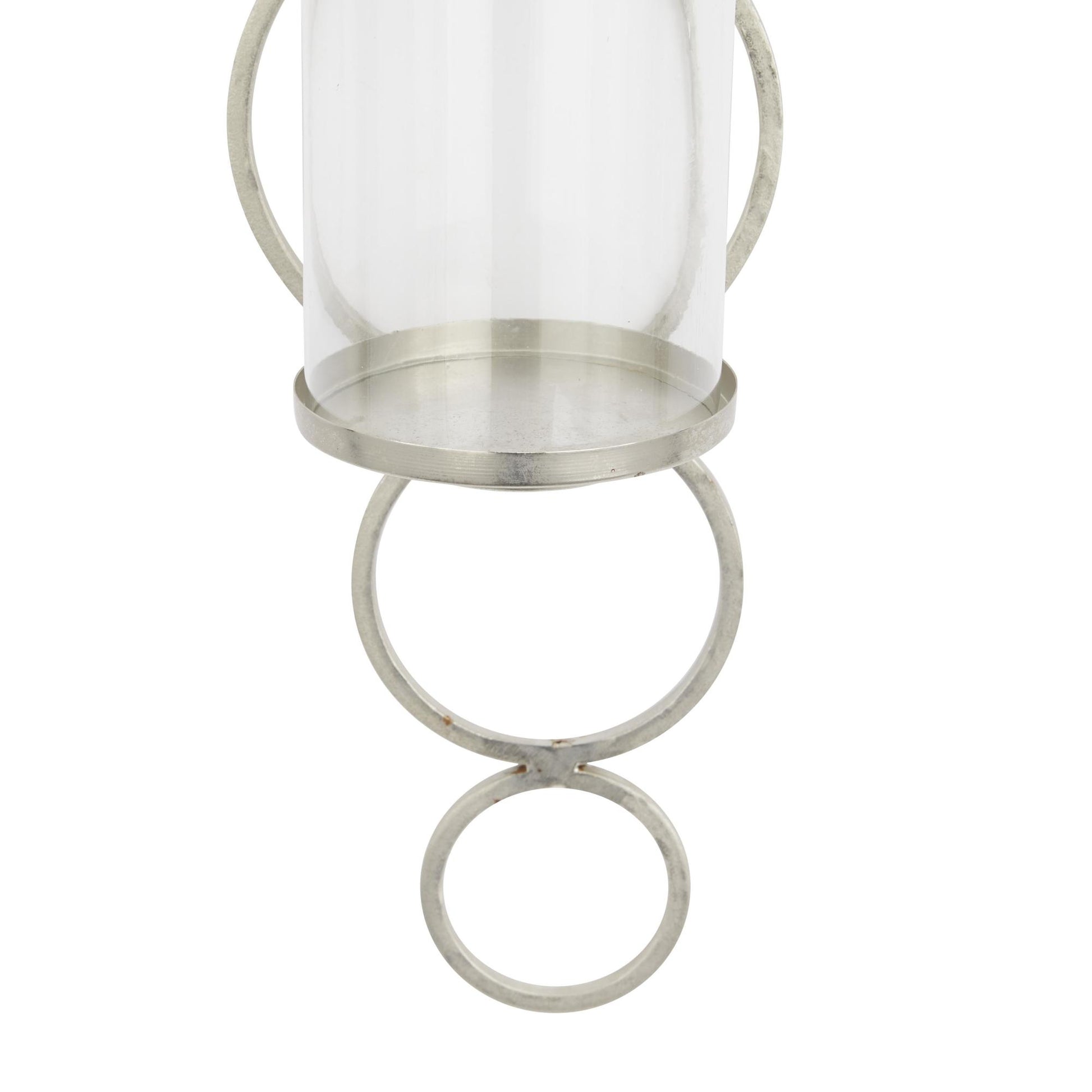 CosmoLiving by Cosmopolitan Metal Single Candle Indoor Outdoor Wall Sconce with Glass Holder